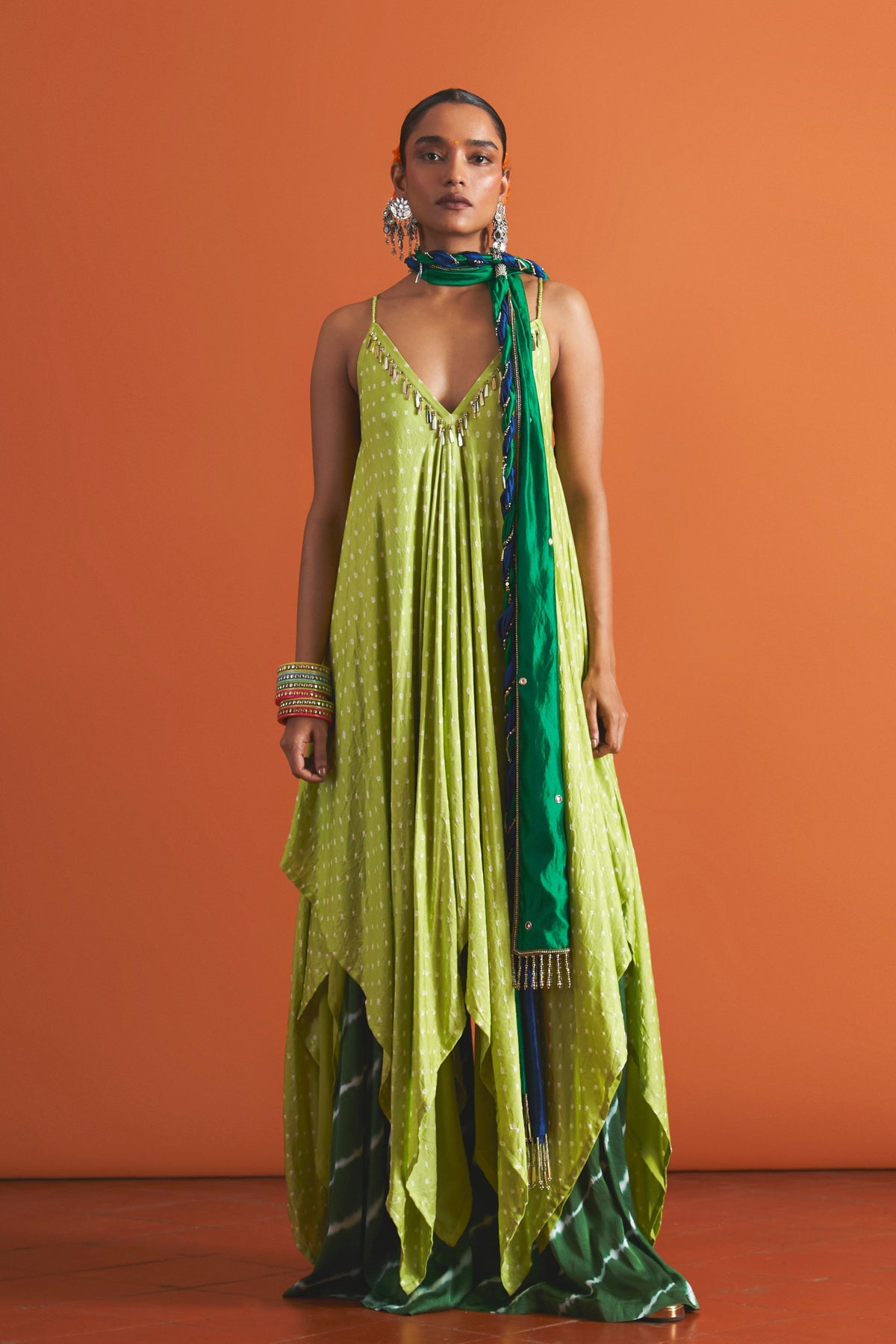 Parrot Green Gharara Set