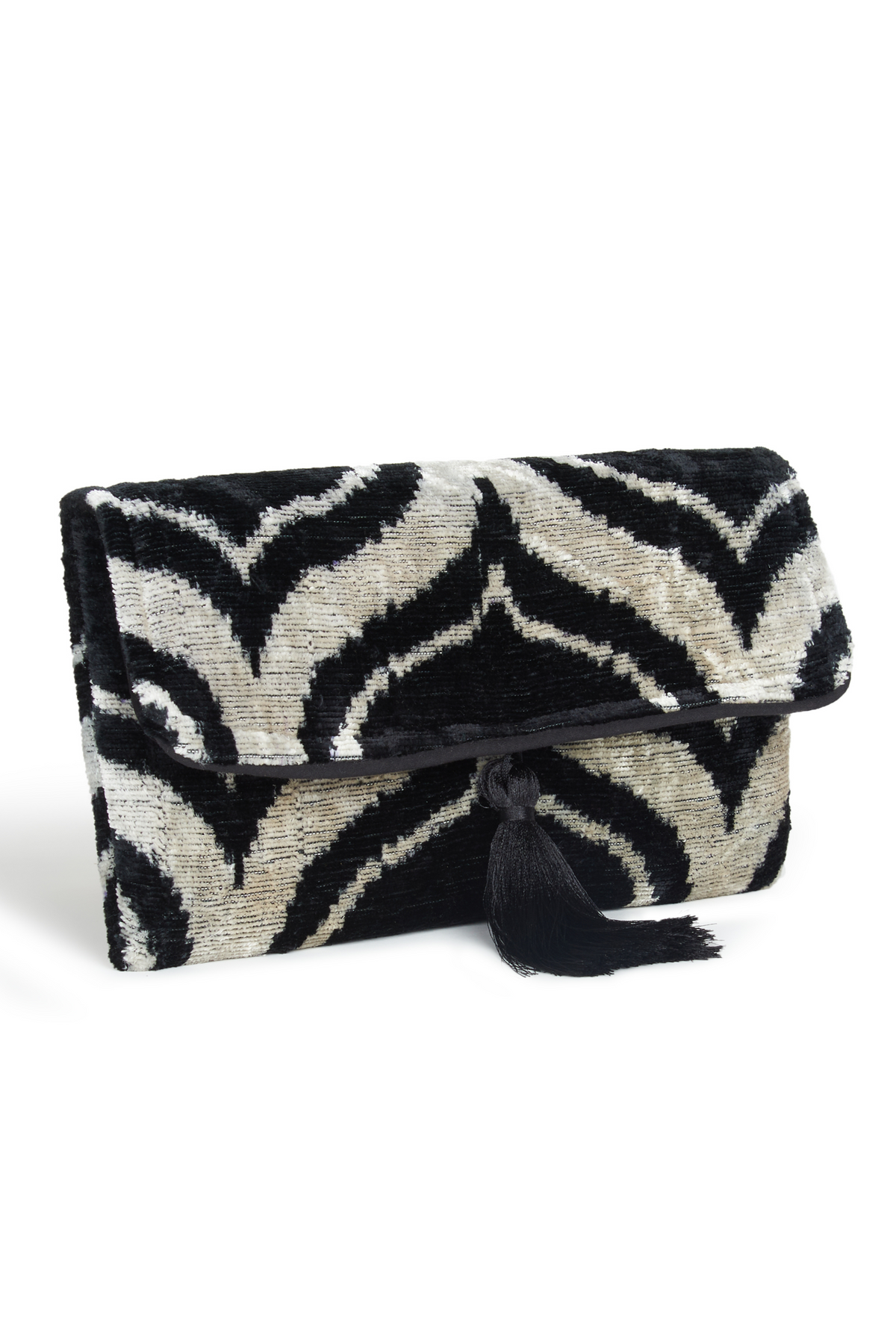 Velvet Silk Fold Over Clutch