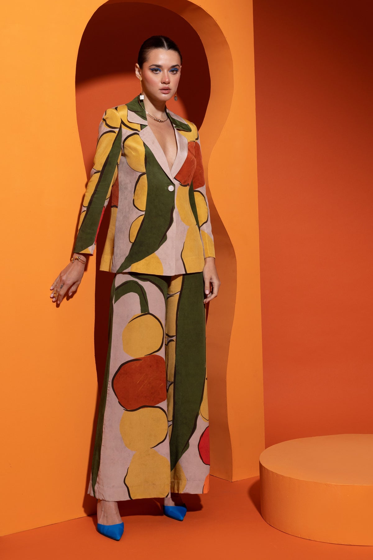 Artistic Printed Blazer Set