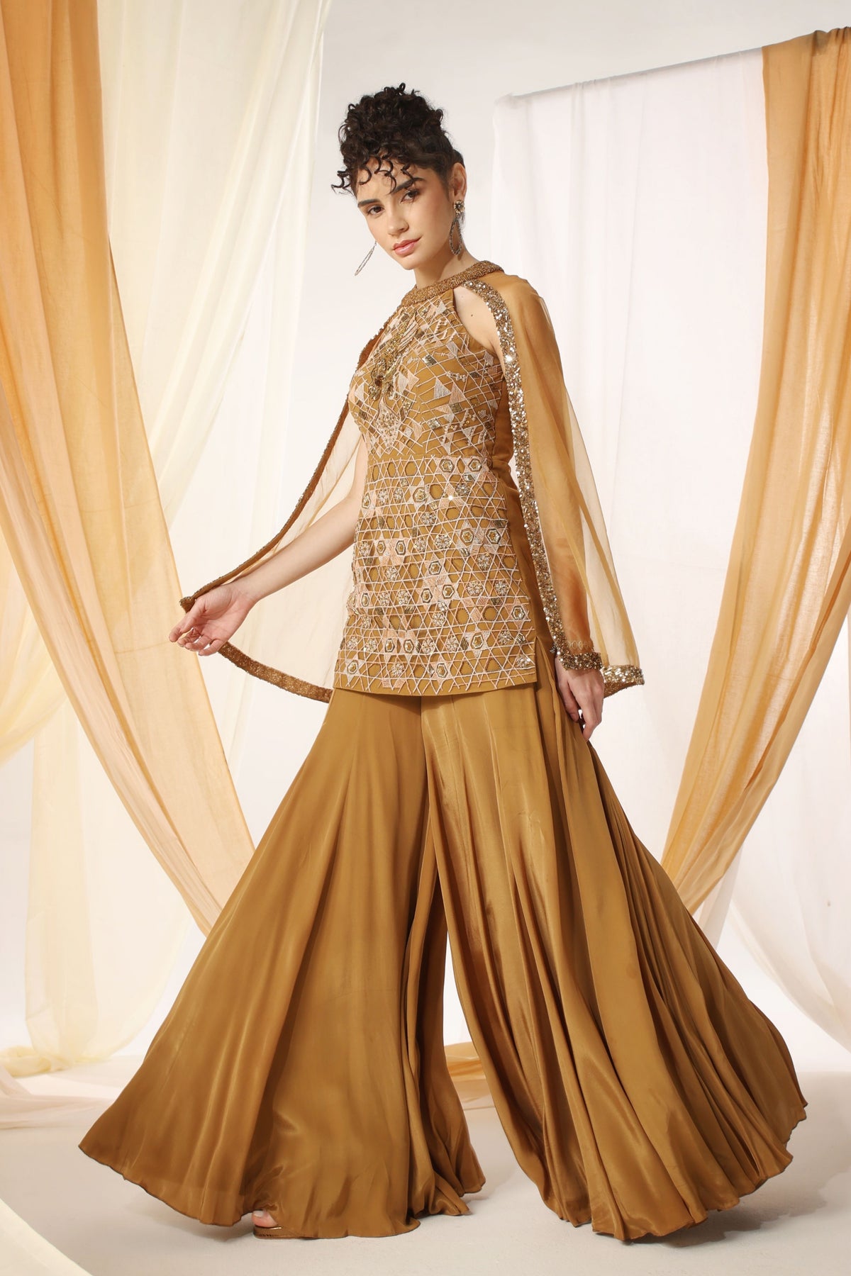 Mandalay Copper Sharara Set