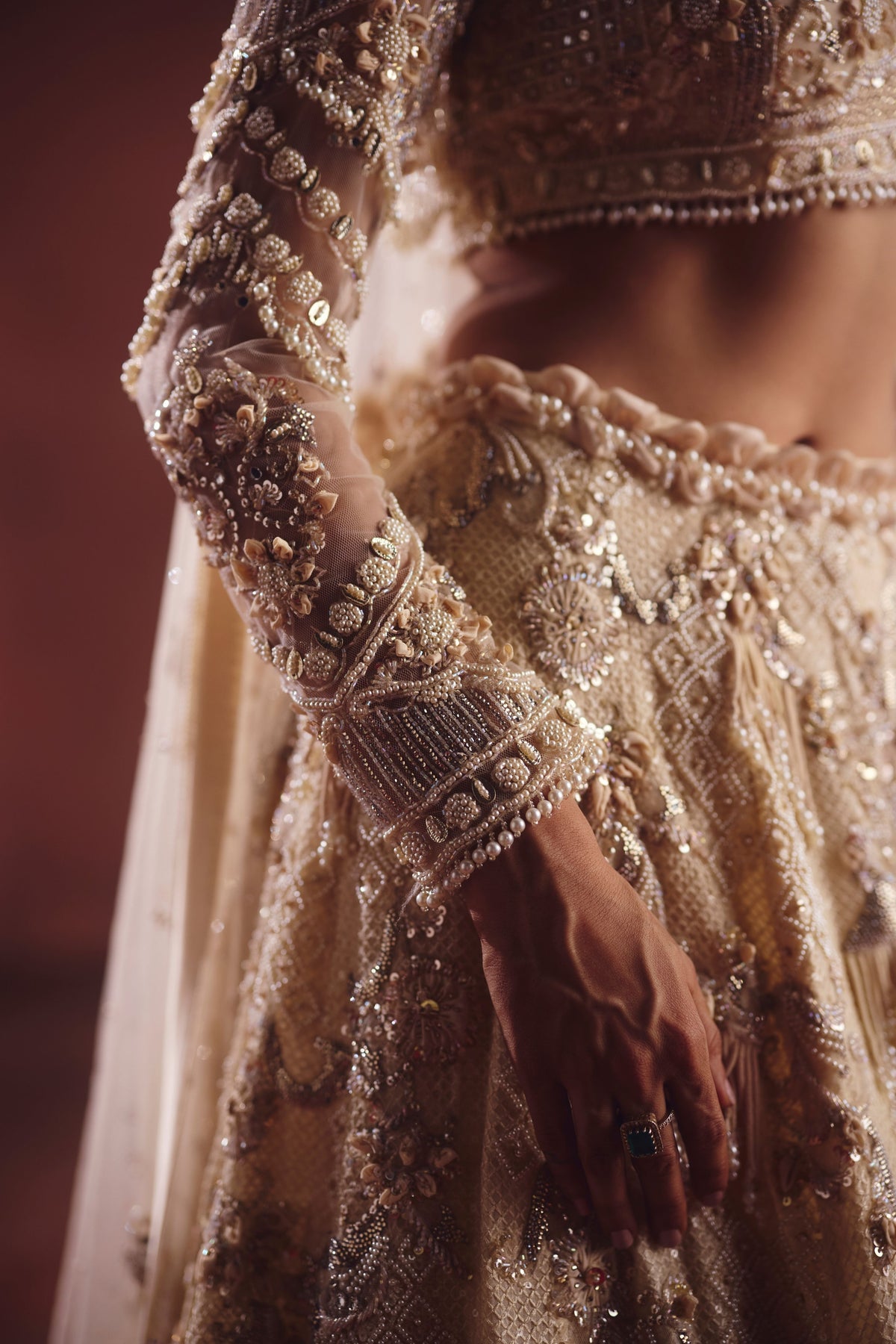 Ivory Embellished Lehenga Set