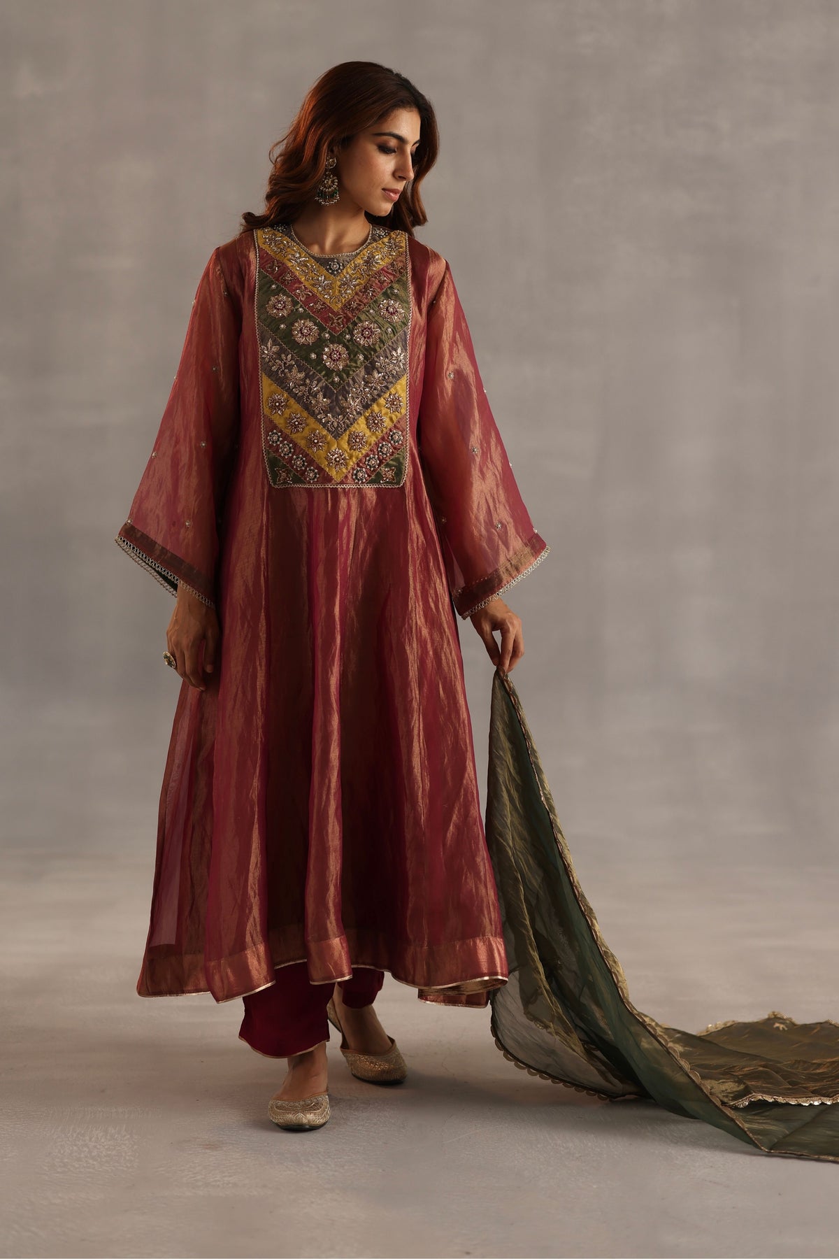 Navratna Garnet Kurta Set