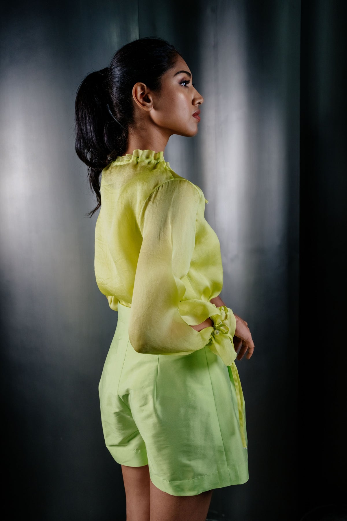 Organza Floral Shirt With Slip