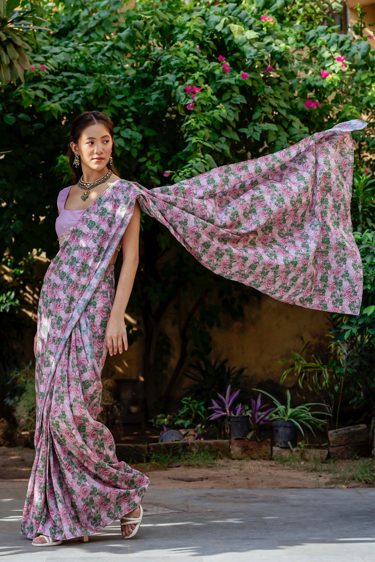 Kobi Pink Concept Saree Set