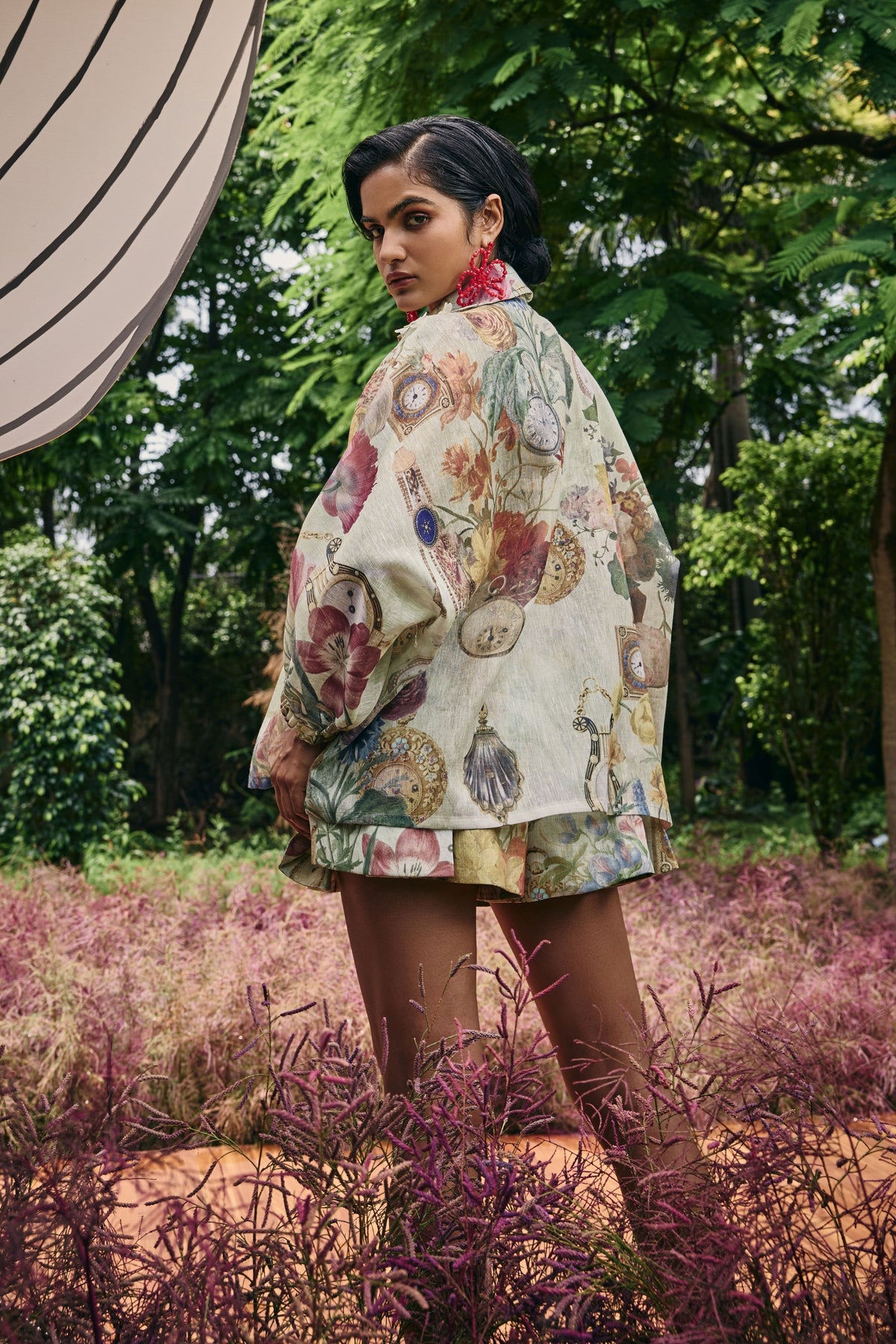 Embellished Shirt and Pleated Mini Skorts