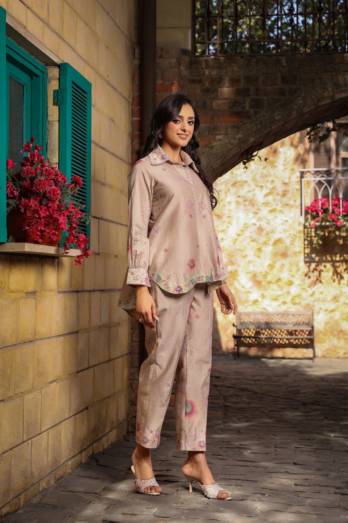 Mughal Co-Ord Set in Dusty Pink