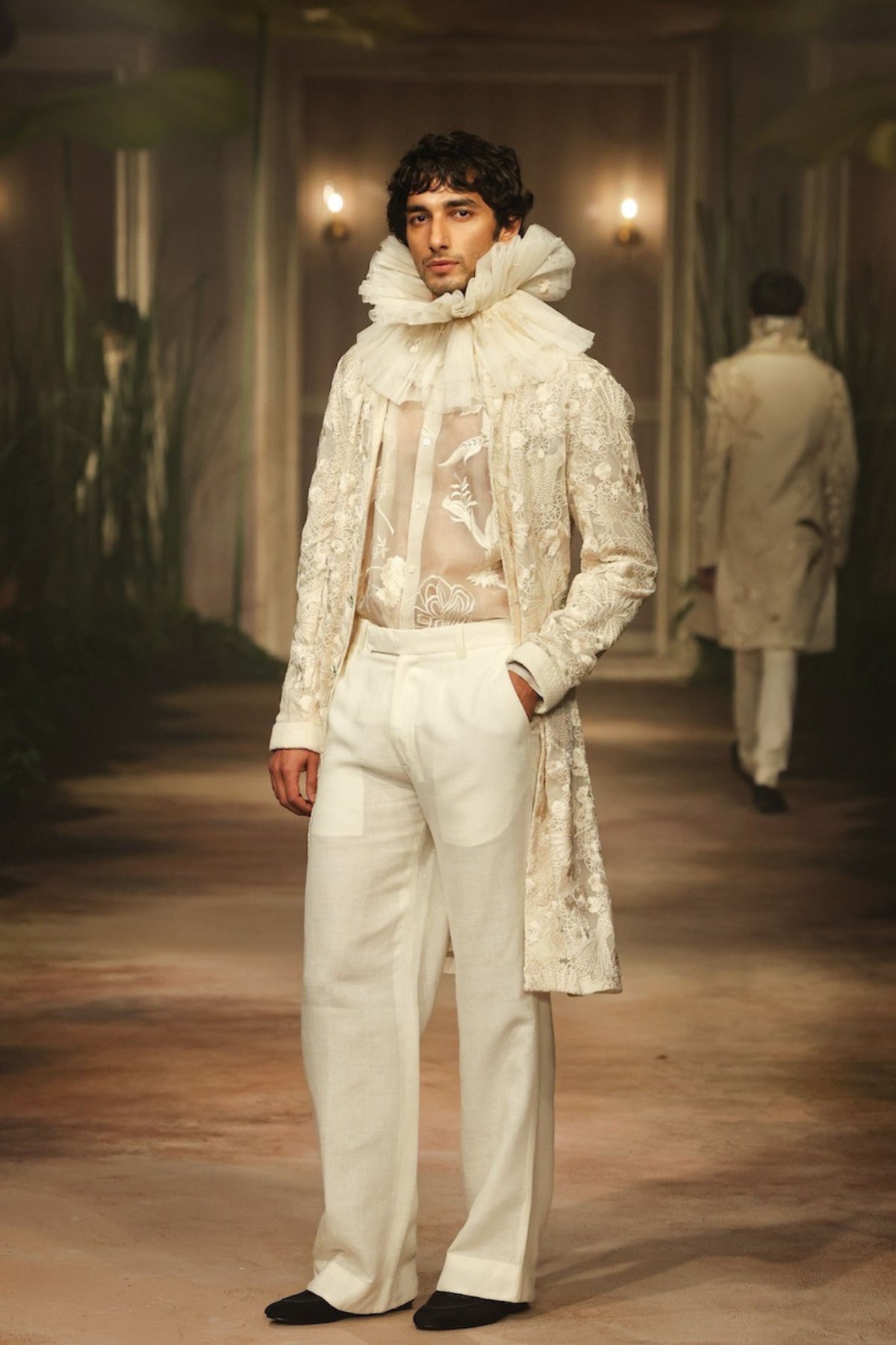 Ivory Net Mens Sherwani