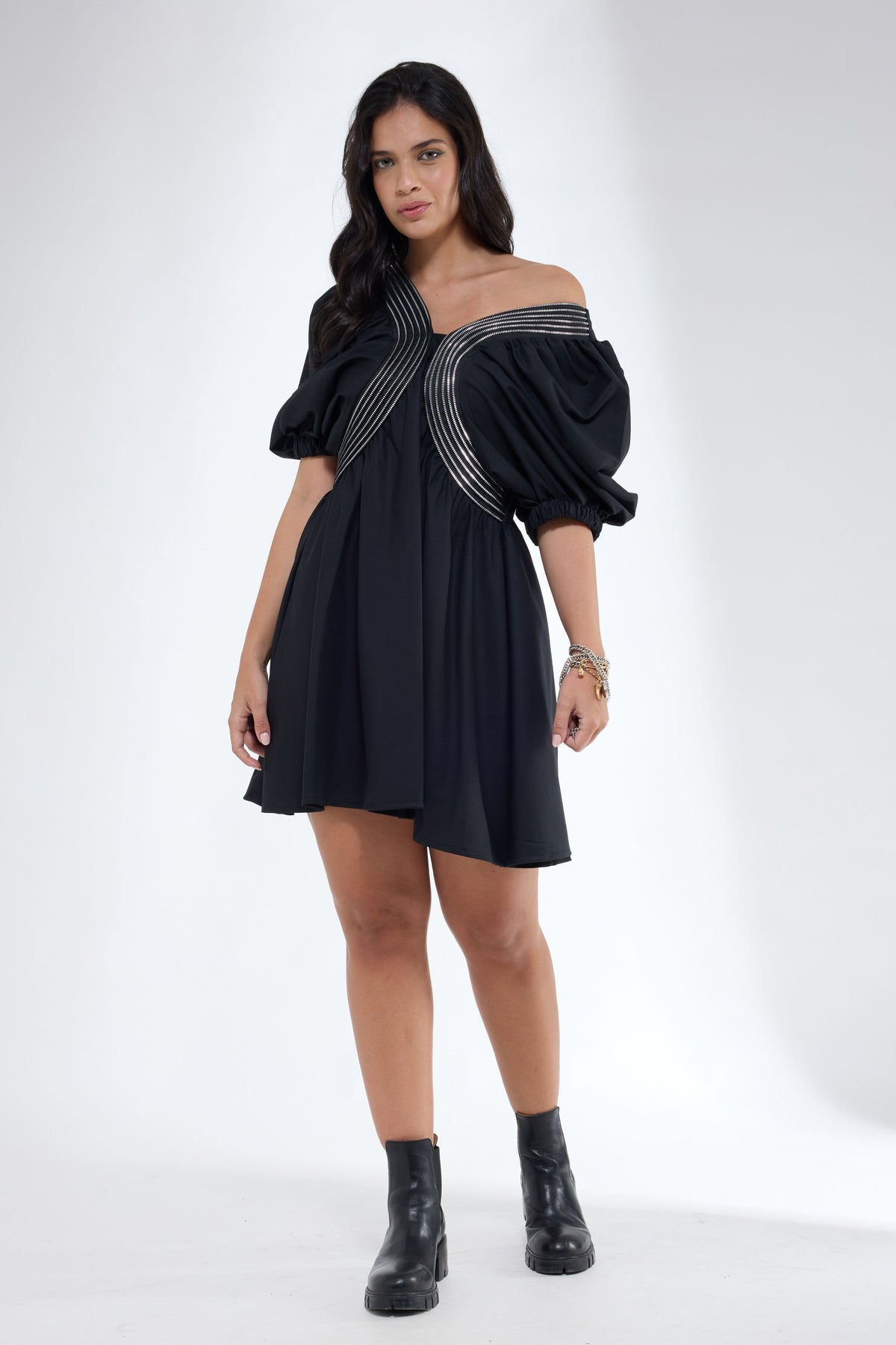 Black Flared Skater Dress