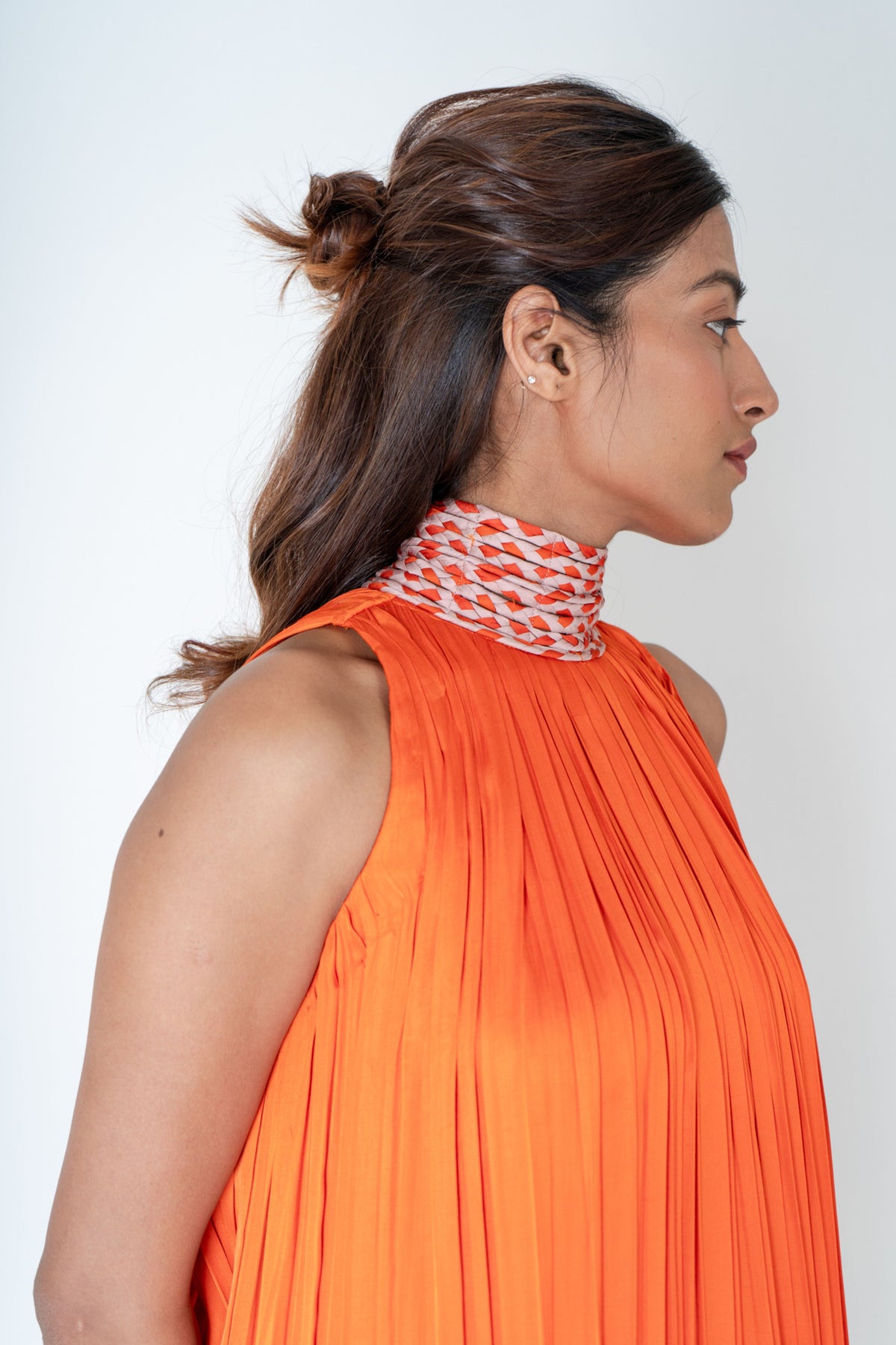 Orange-pink Gather Gown