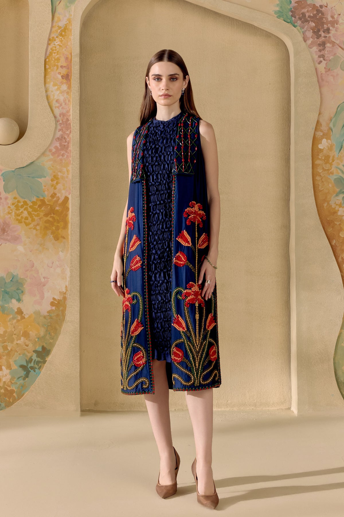 Indigo Smocked Dress