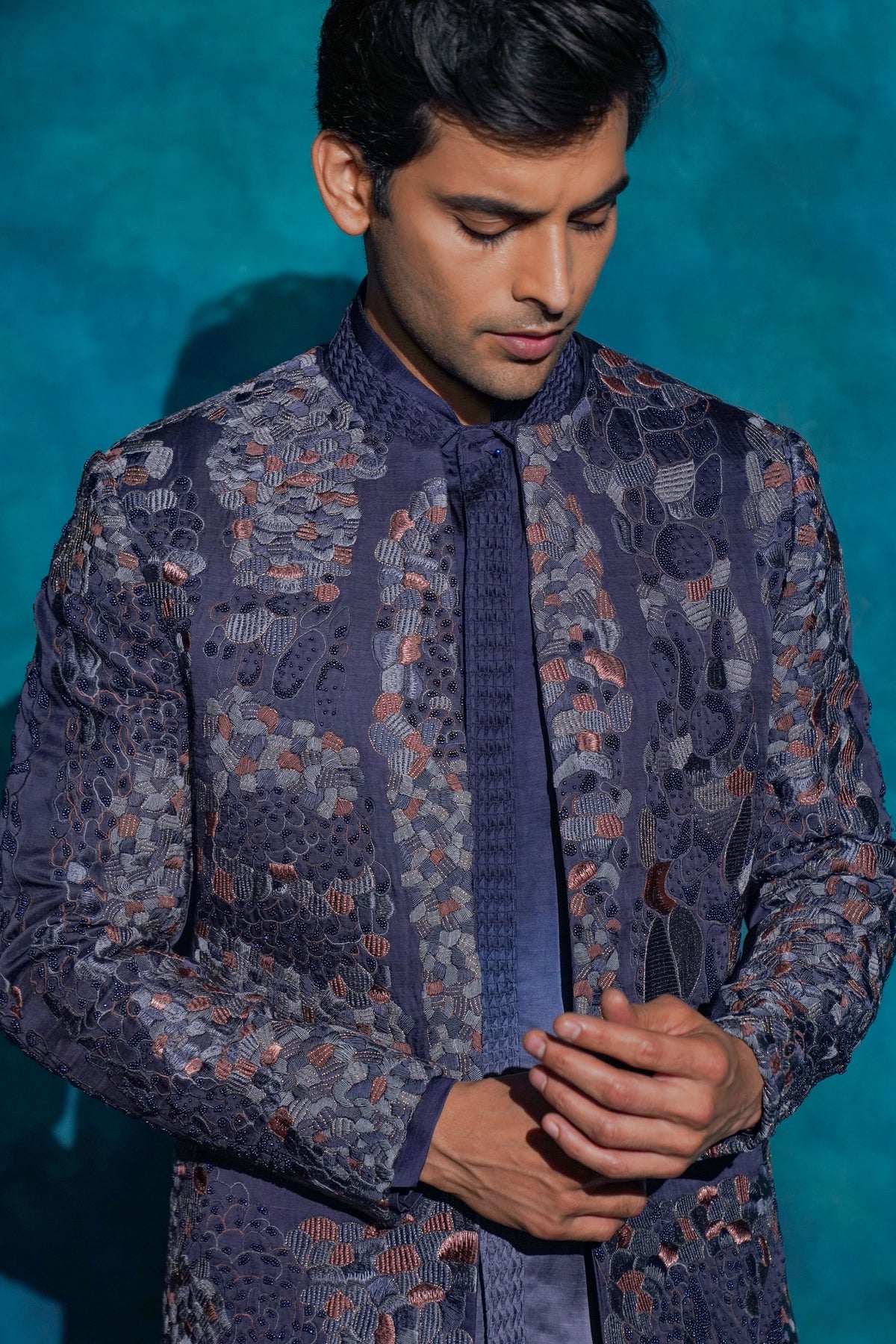Oceanic Purple Short Jacket Set