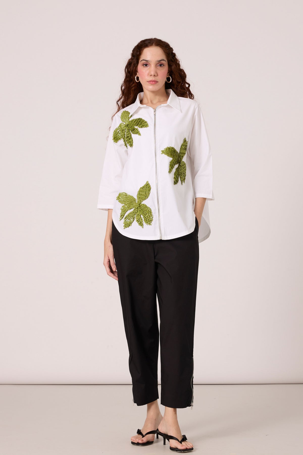 Agnes Applique Matcha Green Shirt
