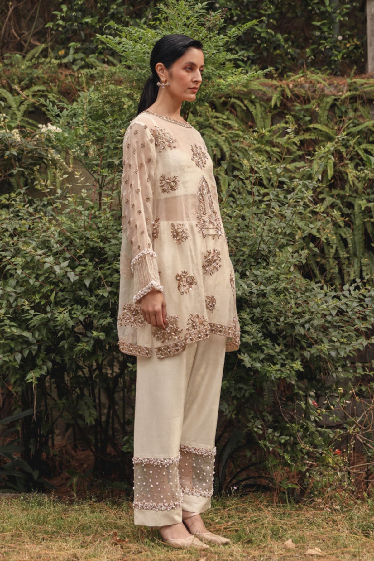 Organza Sky Kurta With Pants