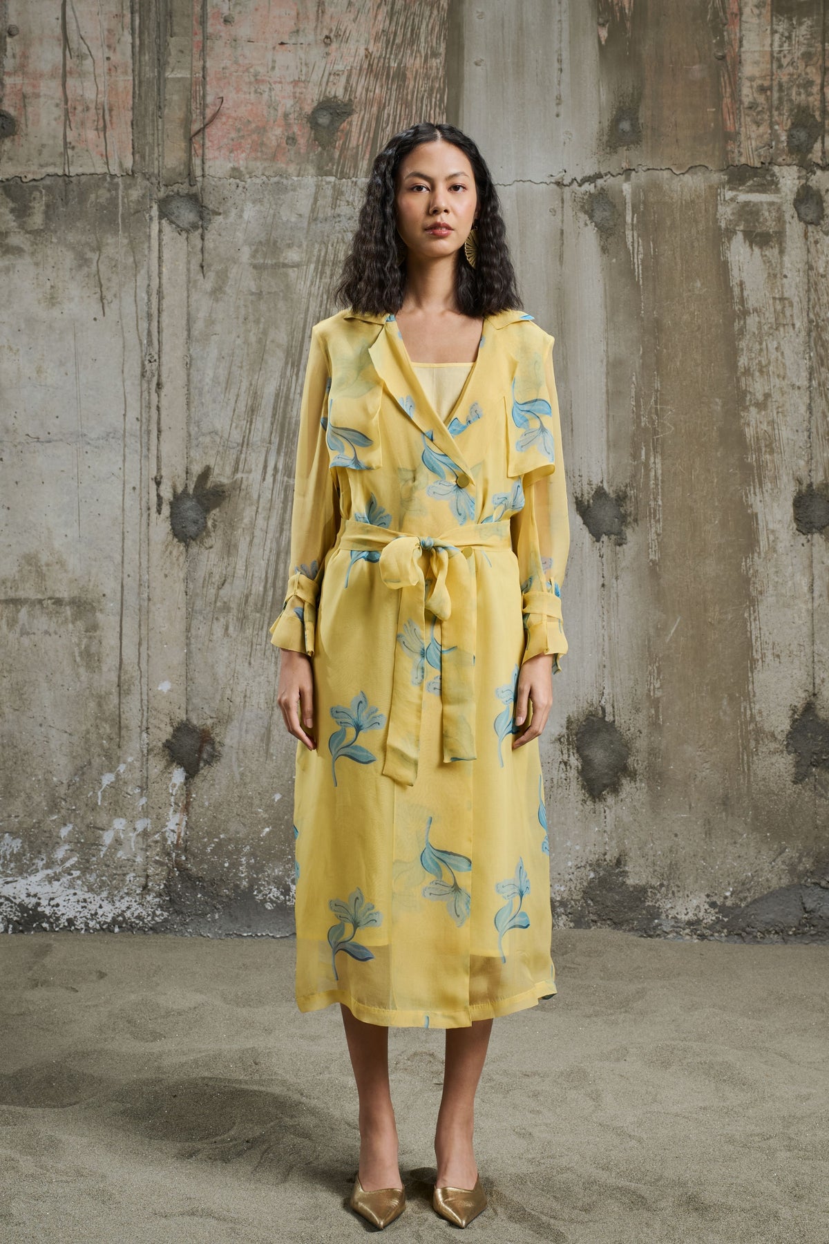 Sunlit Bloom Trench coat