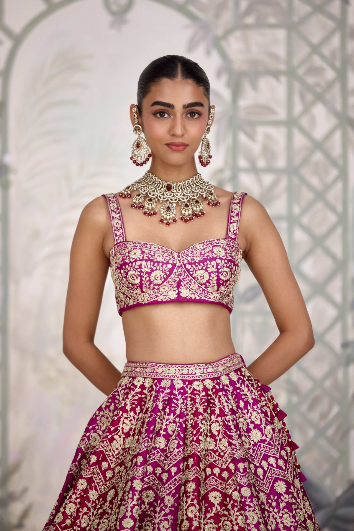 Wine Maroon Lehenga Set