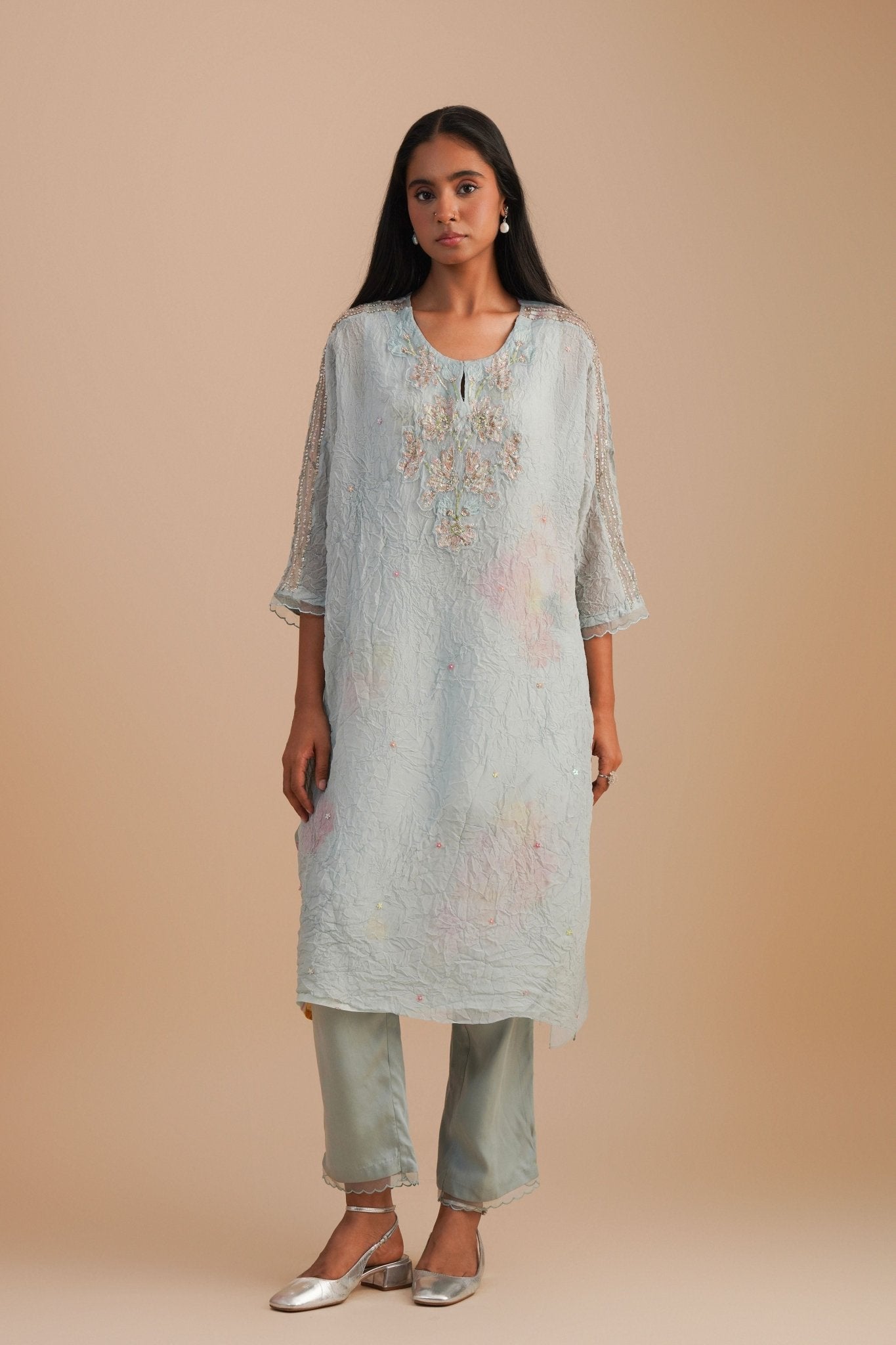 Powder Blue Kaftan Set - One Not Two - Elahe