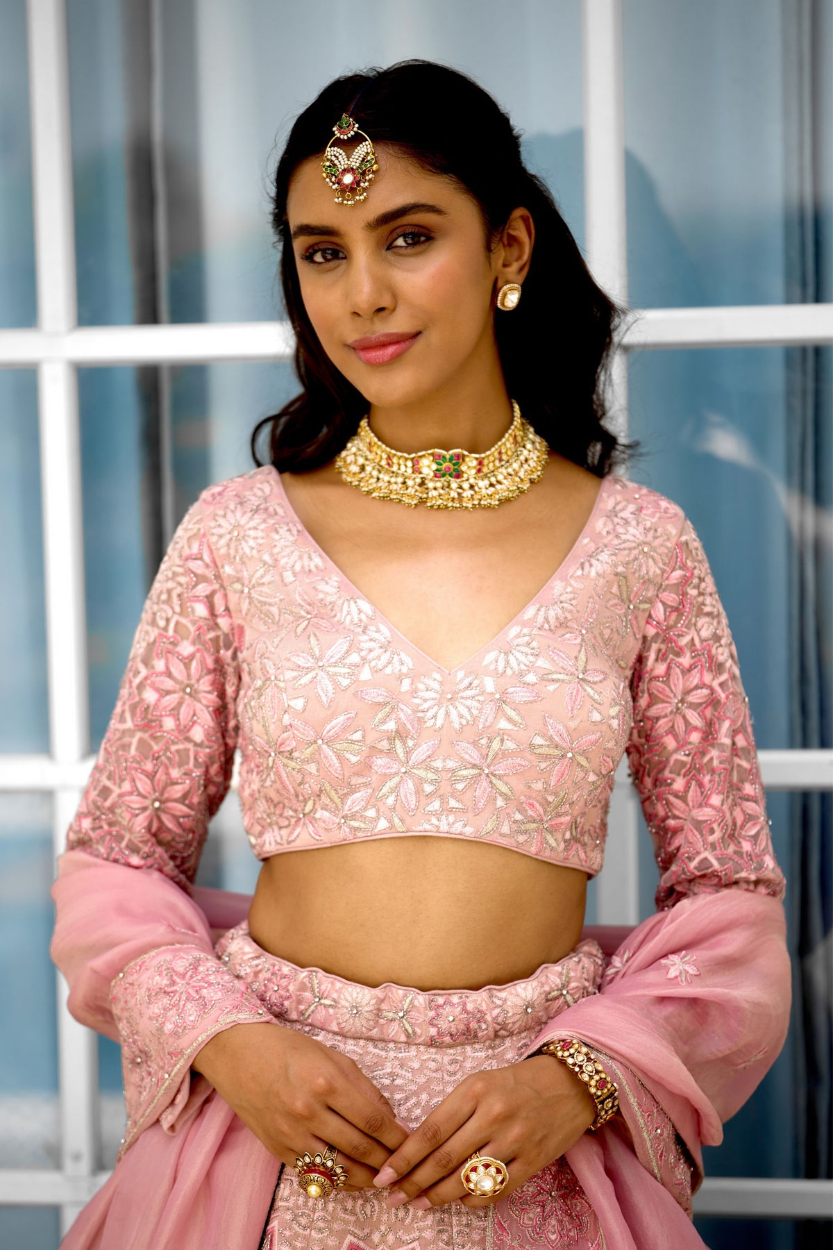 Blush Blossom Lehenga Set