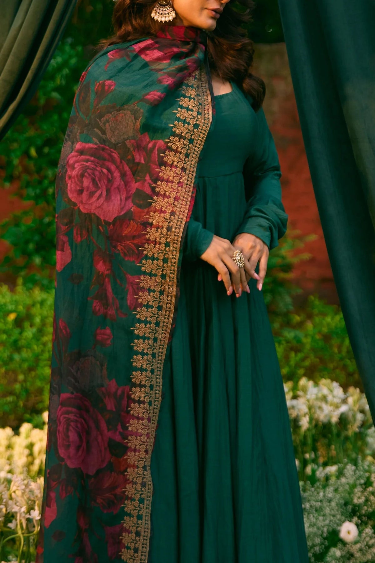 Teal Green Anarkali Set