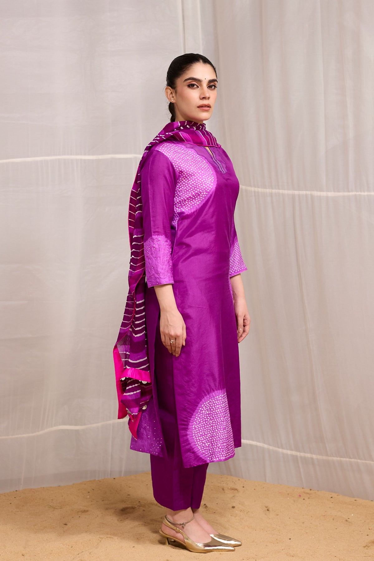 Puple Saanjh Suit