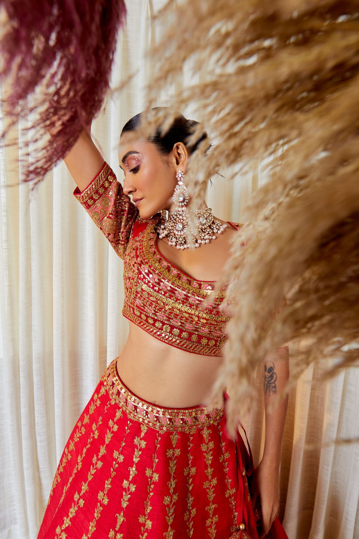 Tircha Pan Lehenga Set
