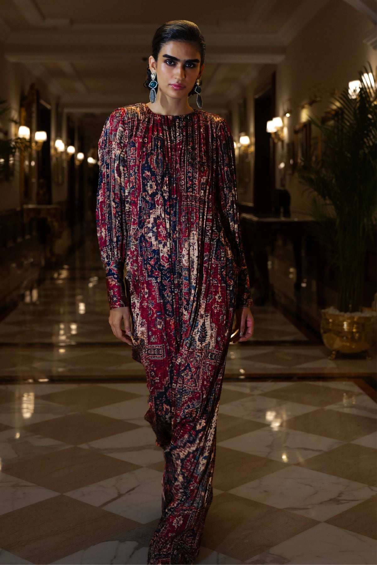 Kilim Printed Crushed Maxi