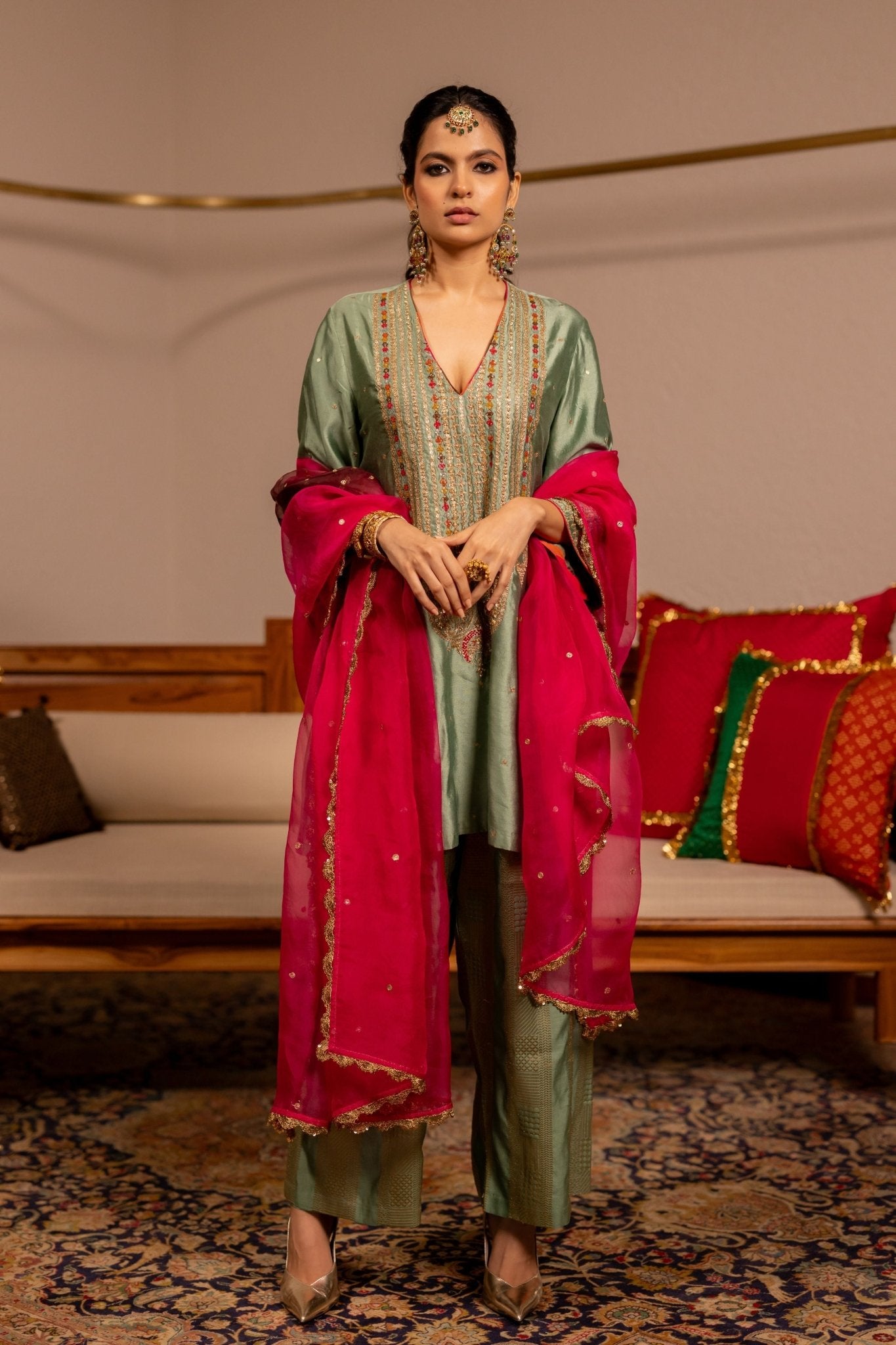 Tula Sage Kurta Set With Dupatta - Pooja & Keyur - Elahe