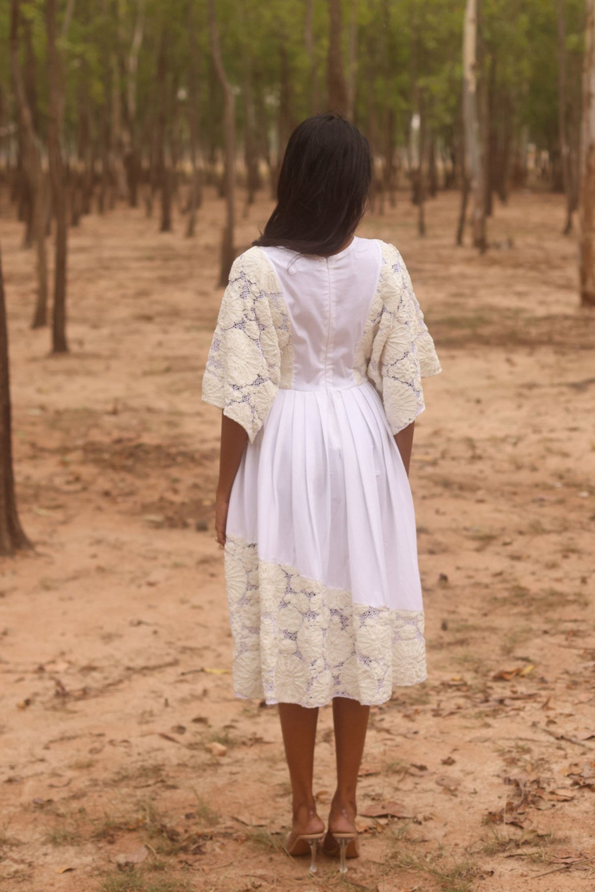 Pearled Ivory De-stress Midi Dress