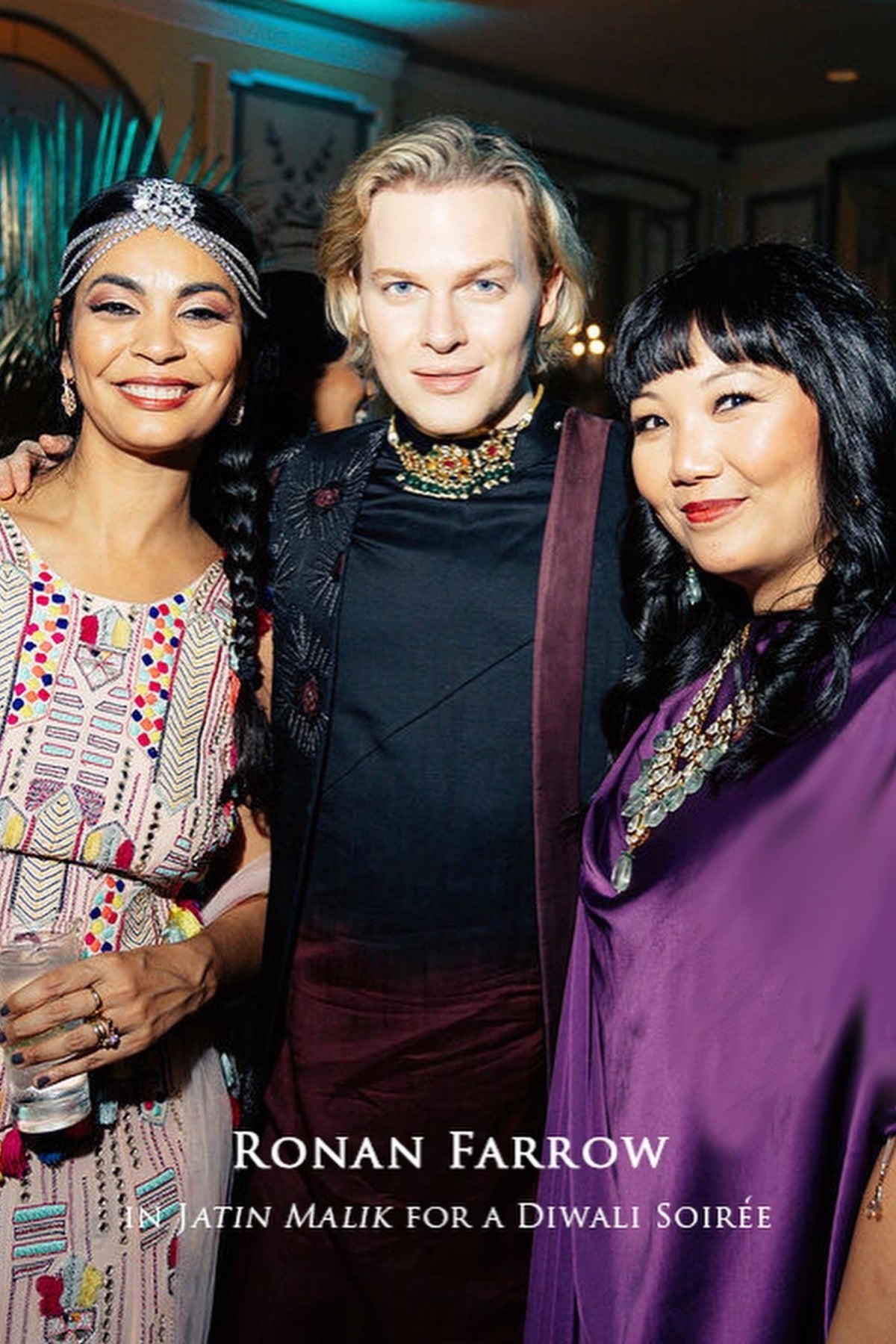 Ronan Farrow In Black Omber Shrug Set