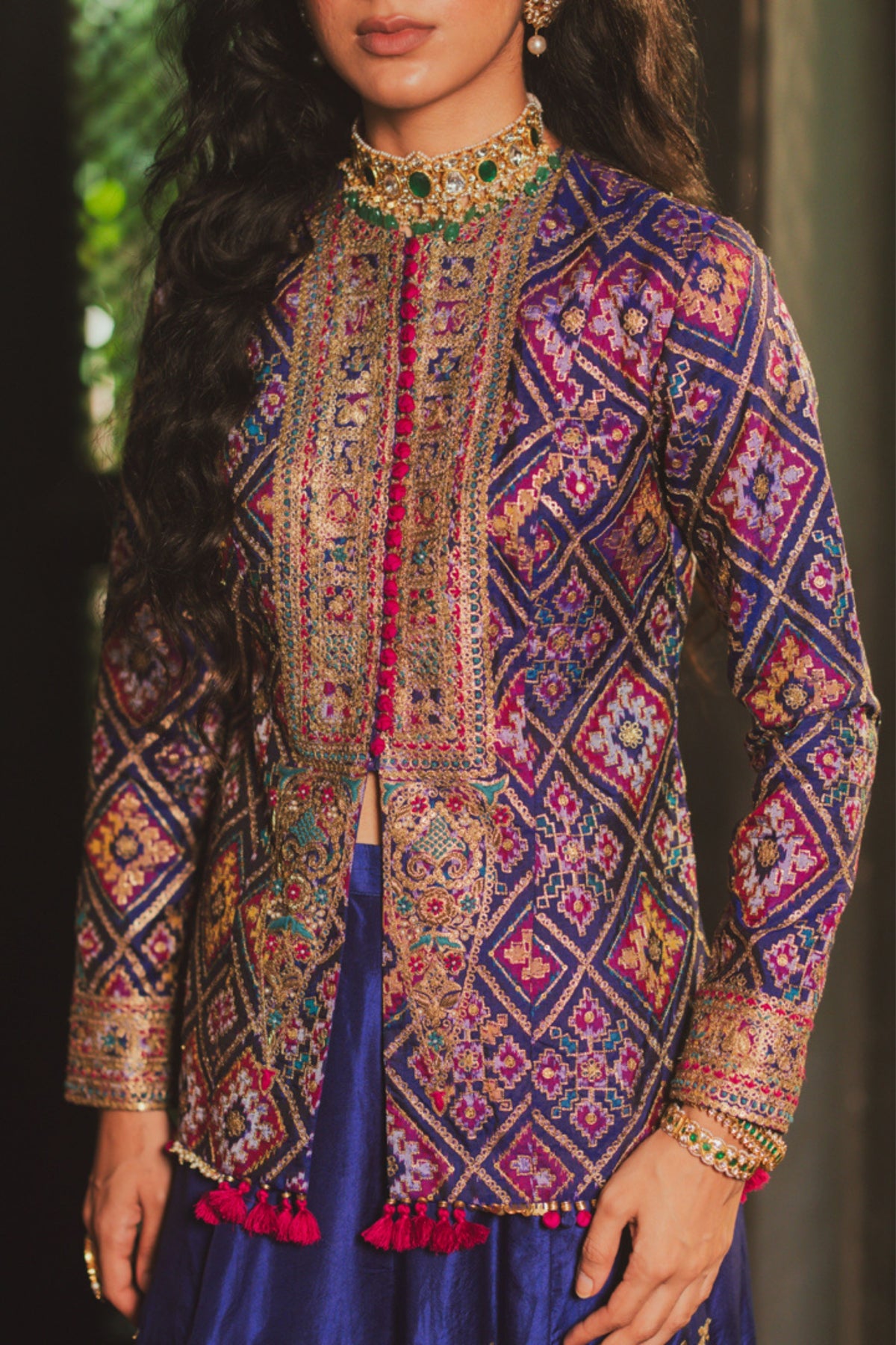 Payal Blue Jacket Set