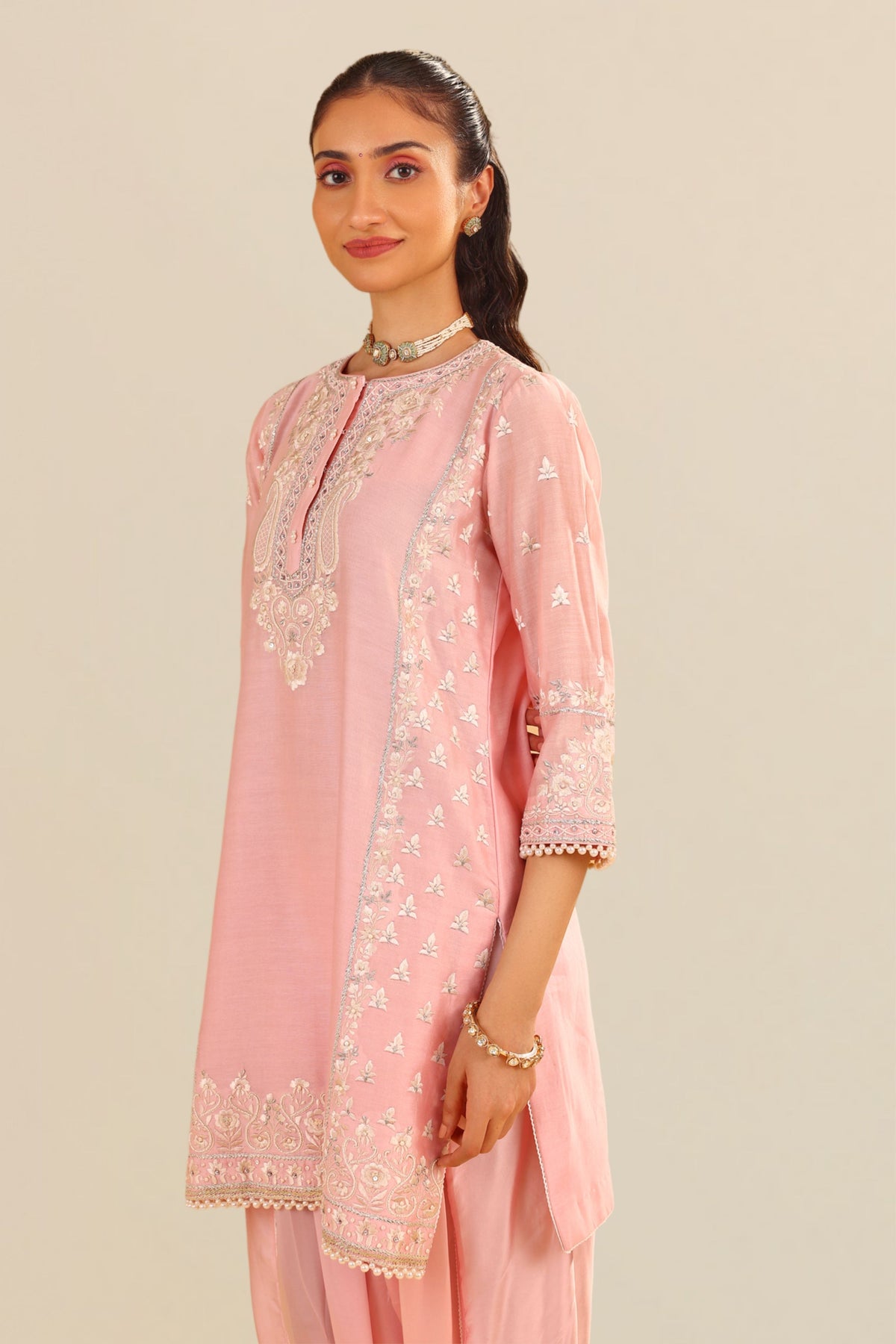 Zaisha Blush Pink Kurta With Dhoti