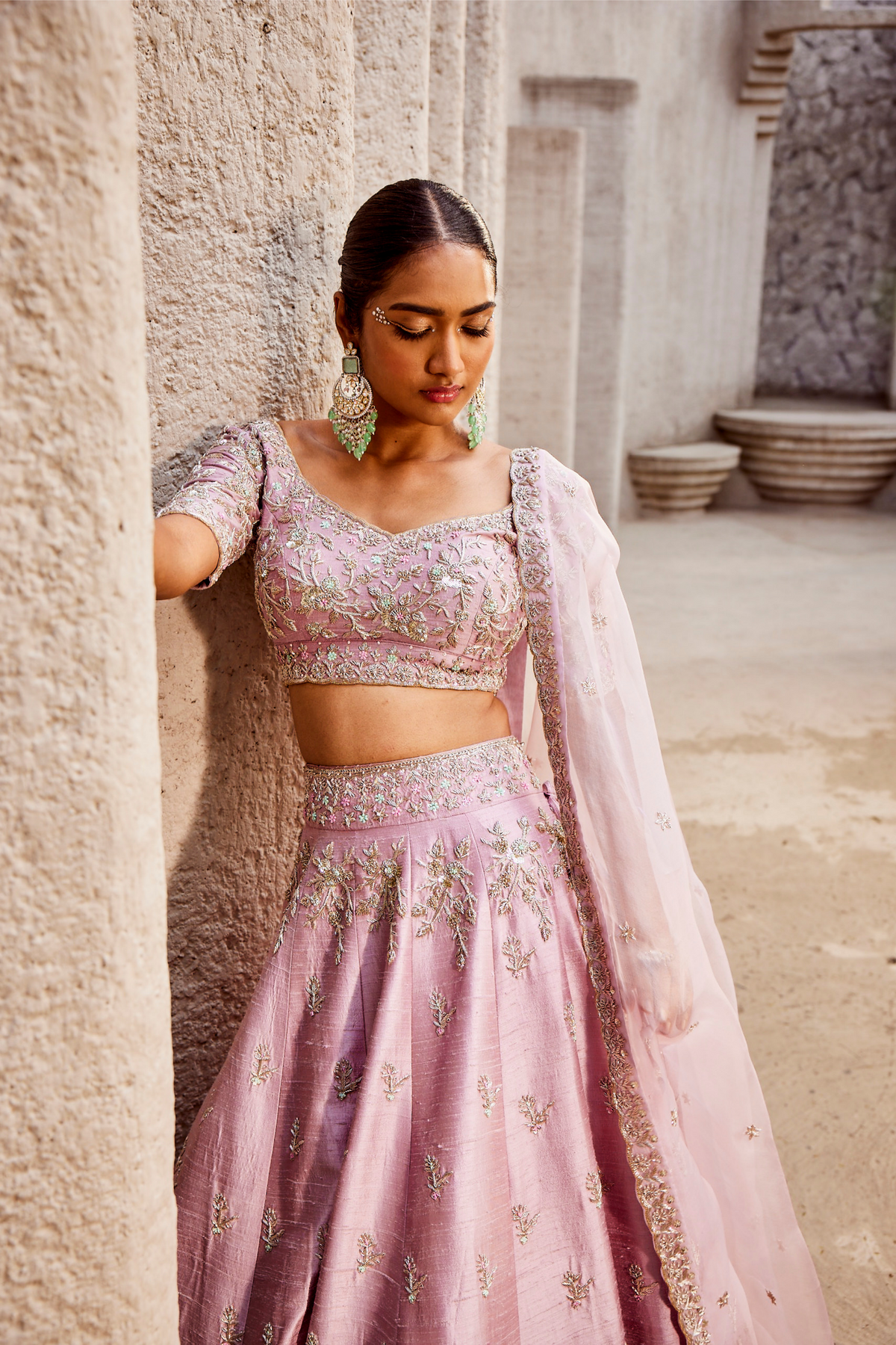 Lilac Creeper Booti Lehenga
