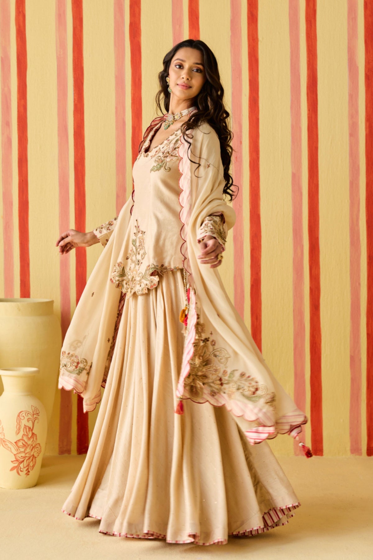 Sitara Tussar Lehenga Set