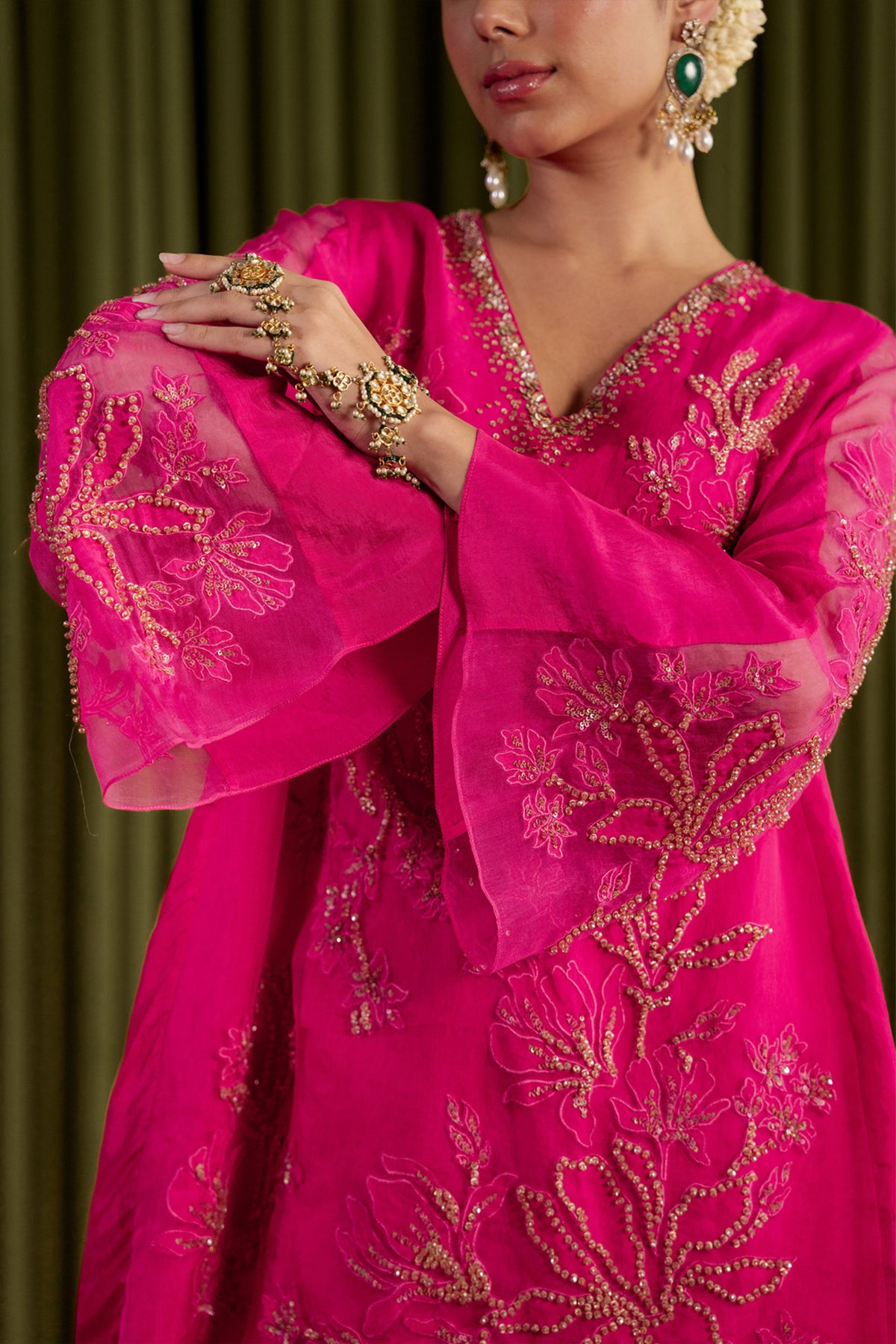 Hot Pink Sharara Set