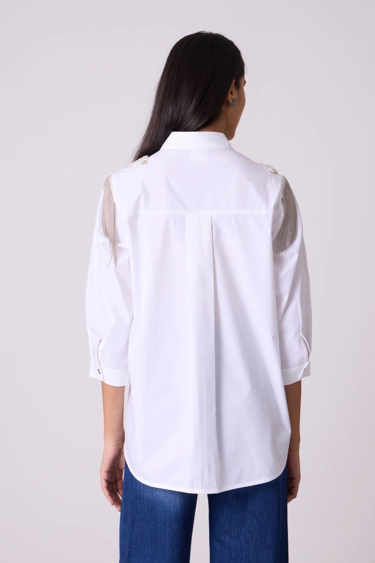 Jules Applique Bright White Shirt