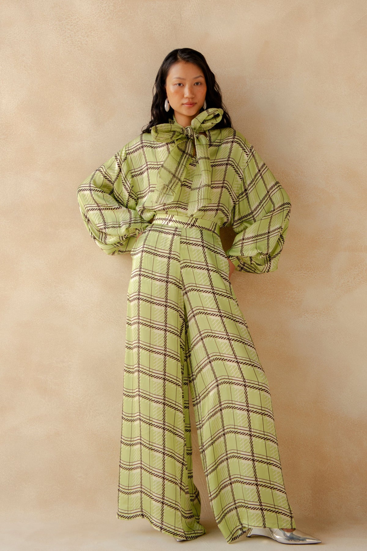 Plaid Tie Up Co-ord Set