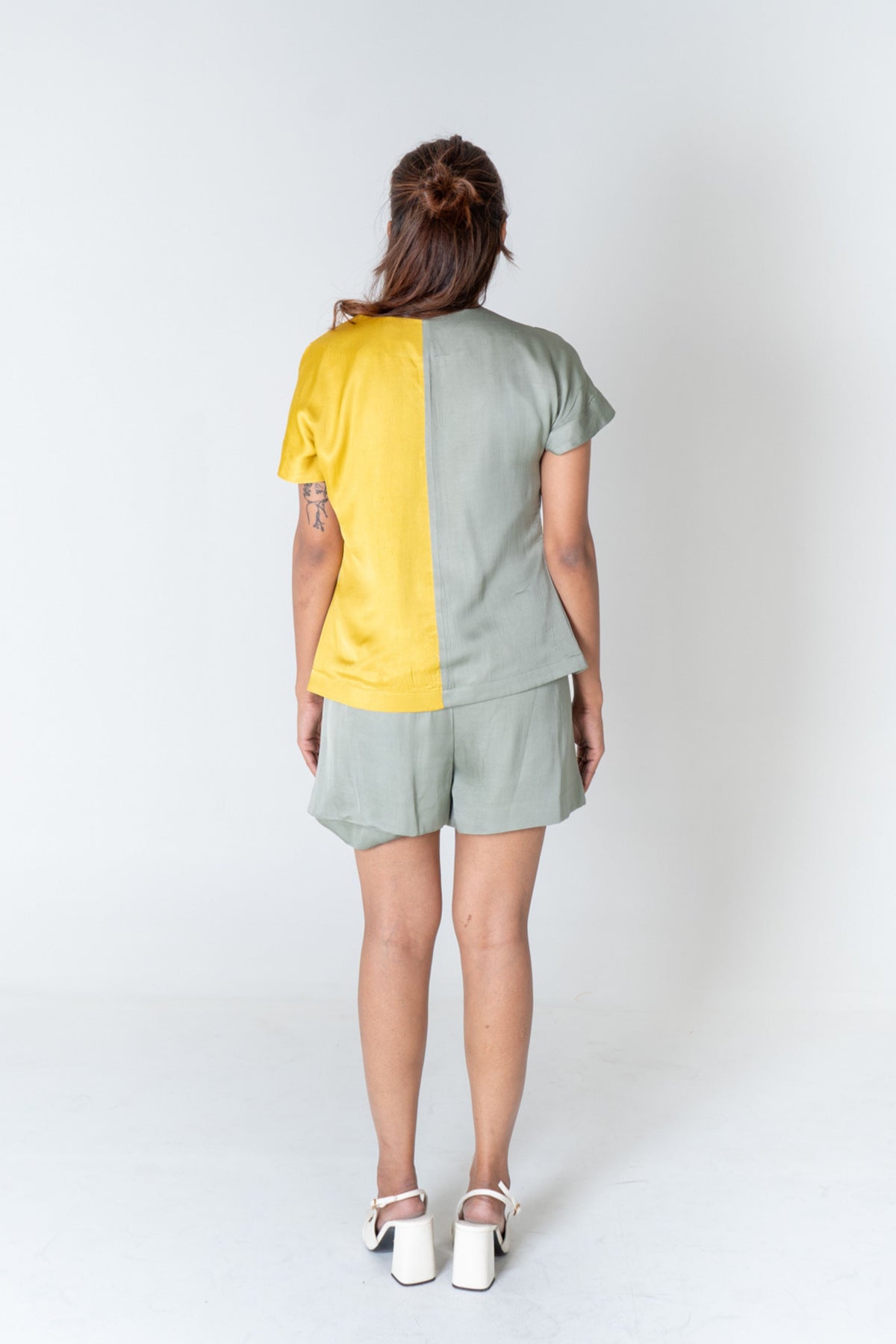 Green-yellow Short Co-ord Set