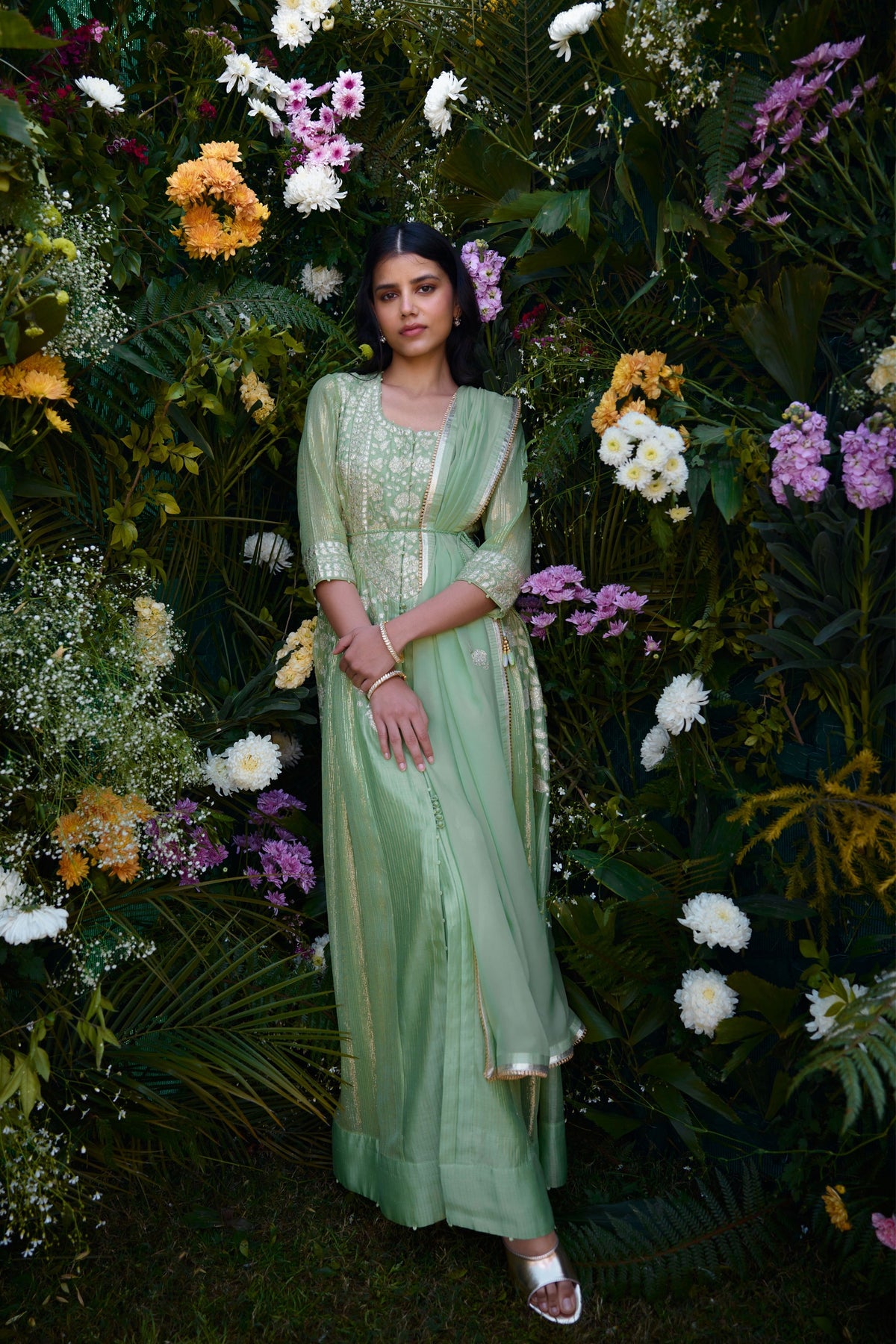 Mist Green Anarkali Set