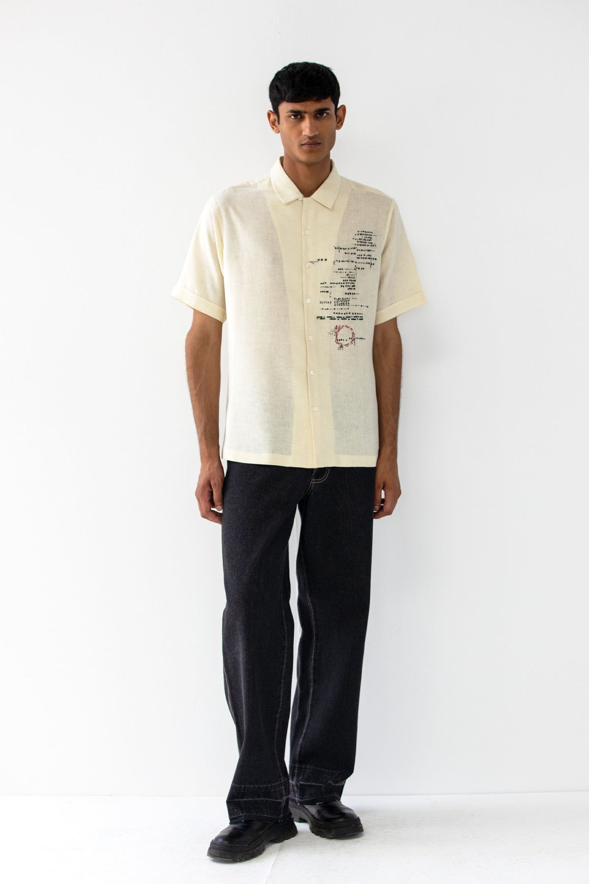 Asemic Half-sleeved Shirt