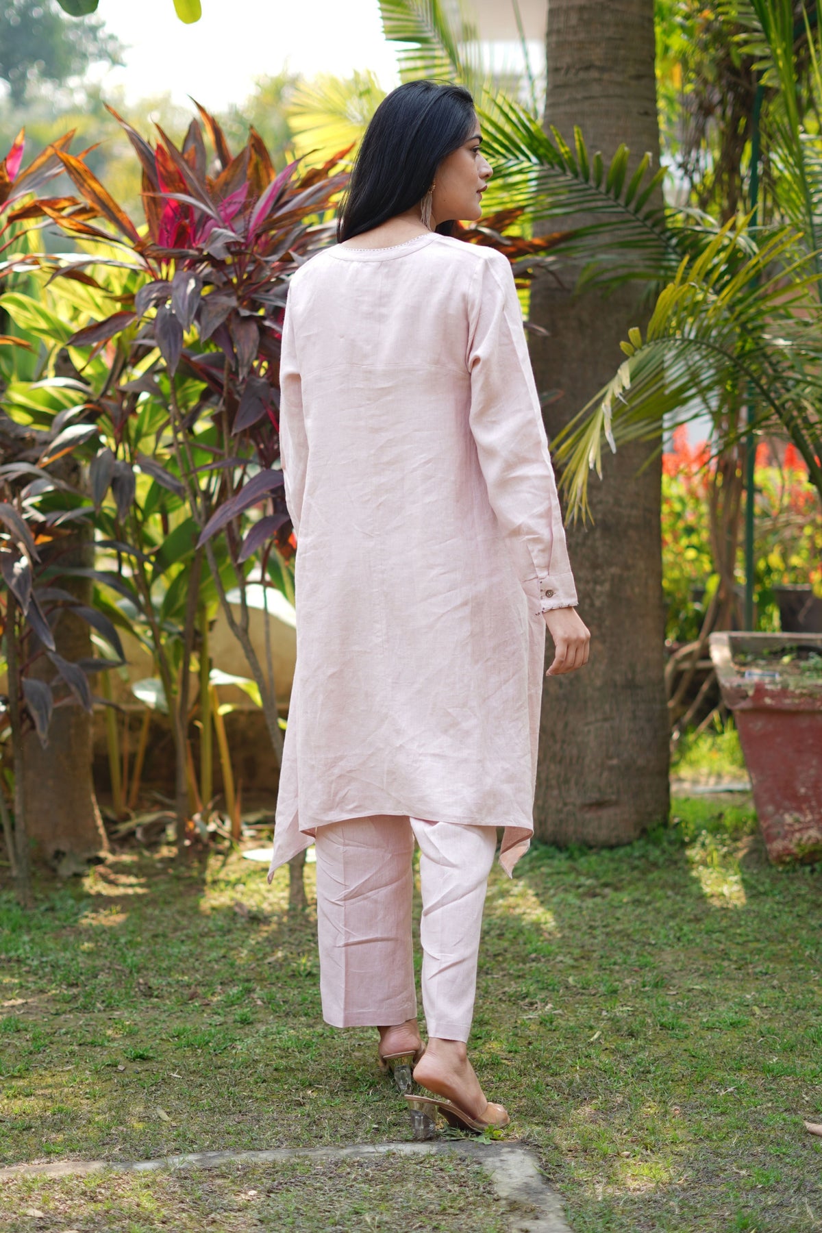 Light Pink Highlow Tunic