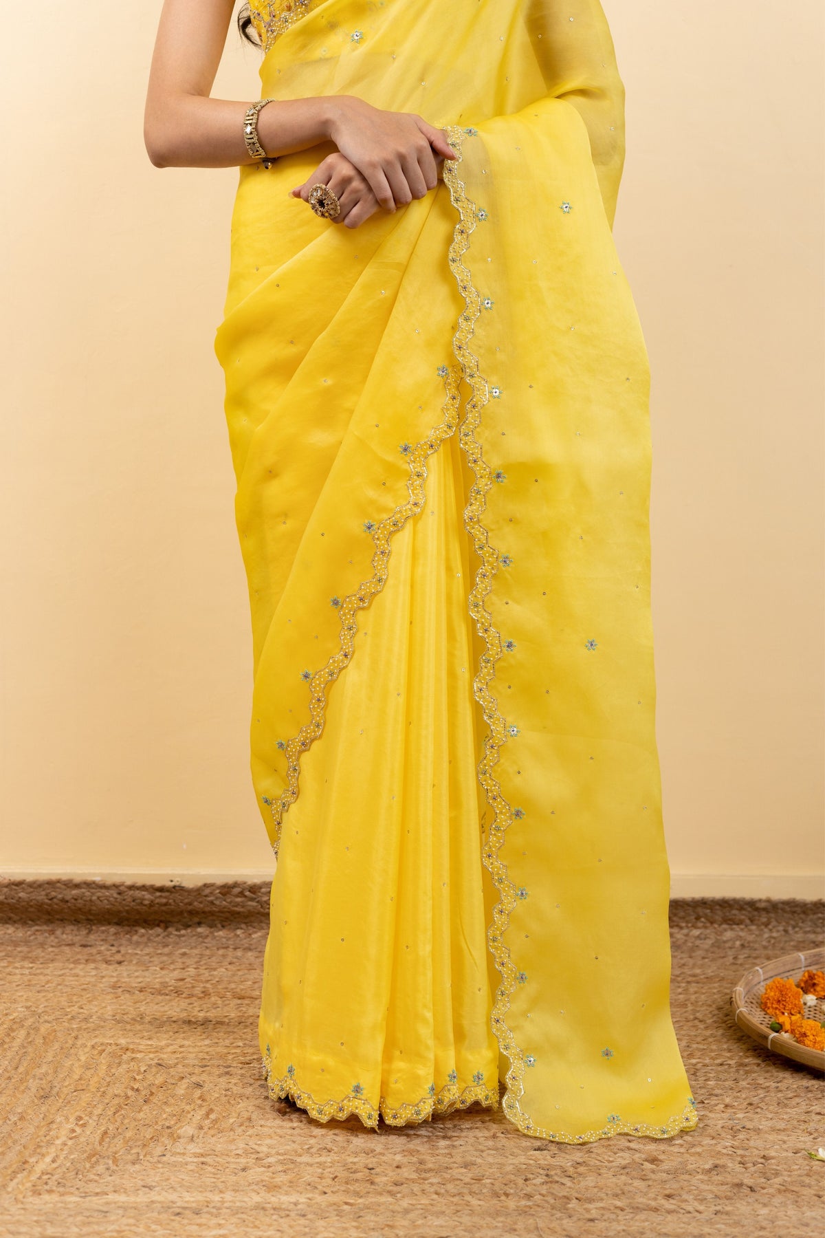 Chrome Yellow Chokor Blouse Set