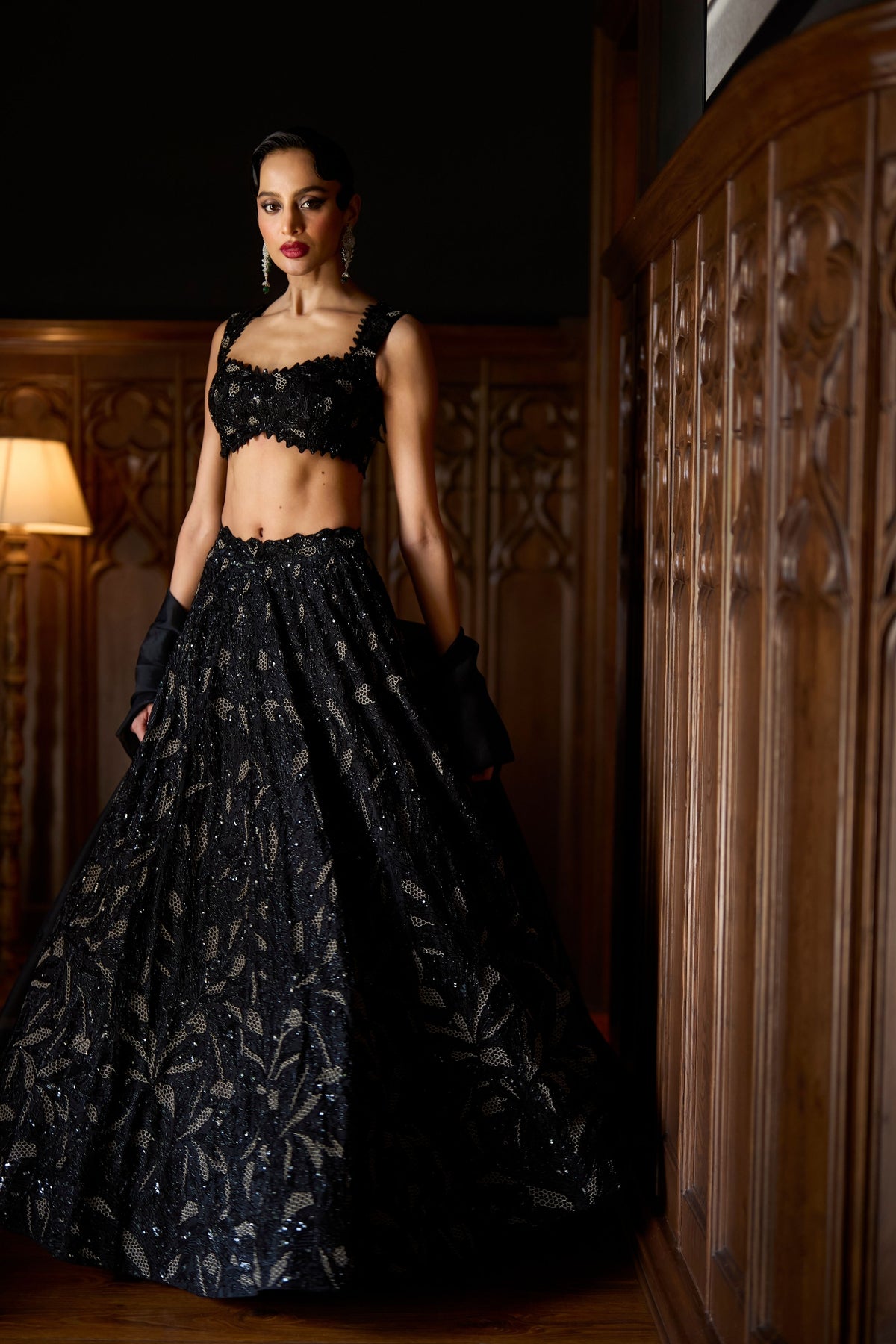 Noir Jardin Lehenga Set