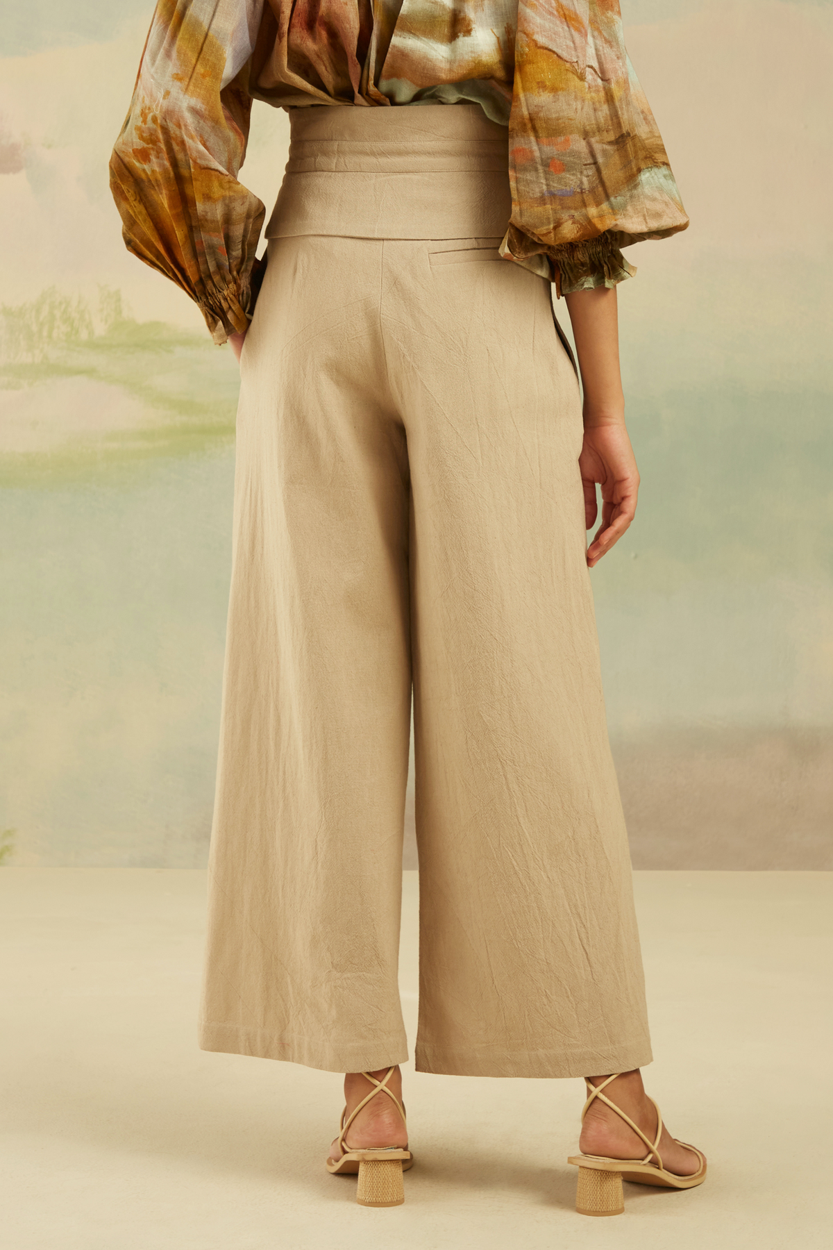 Beige Tram Pants