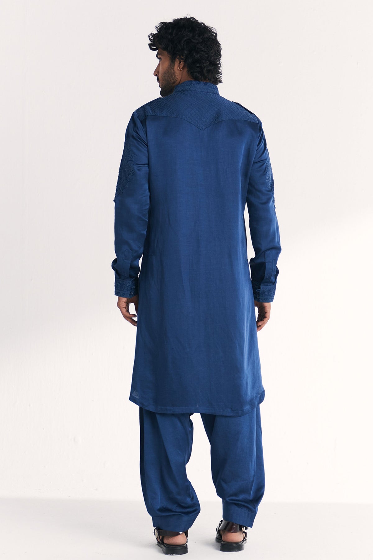 Jalal Blue Pathani Kurta Set