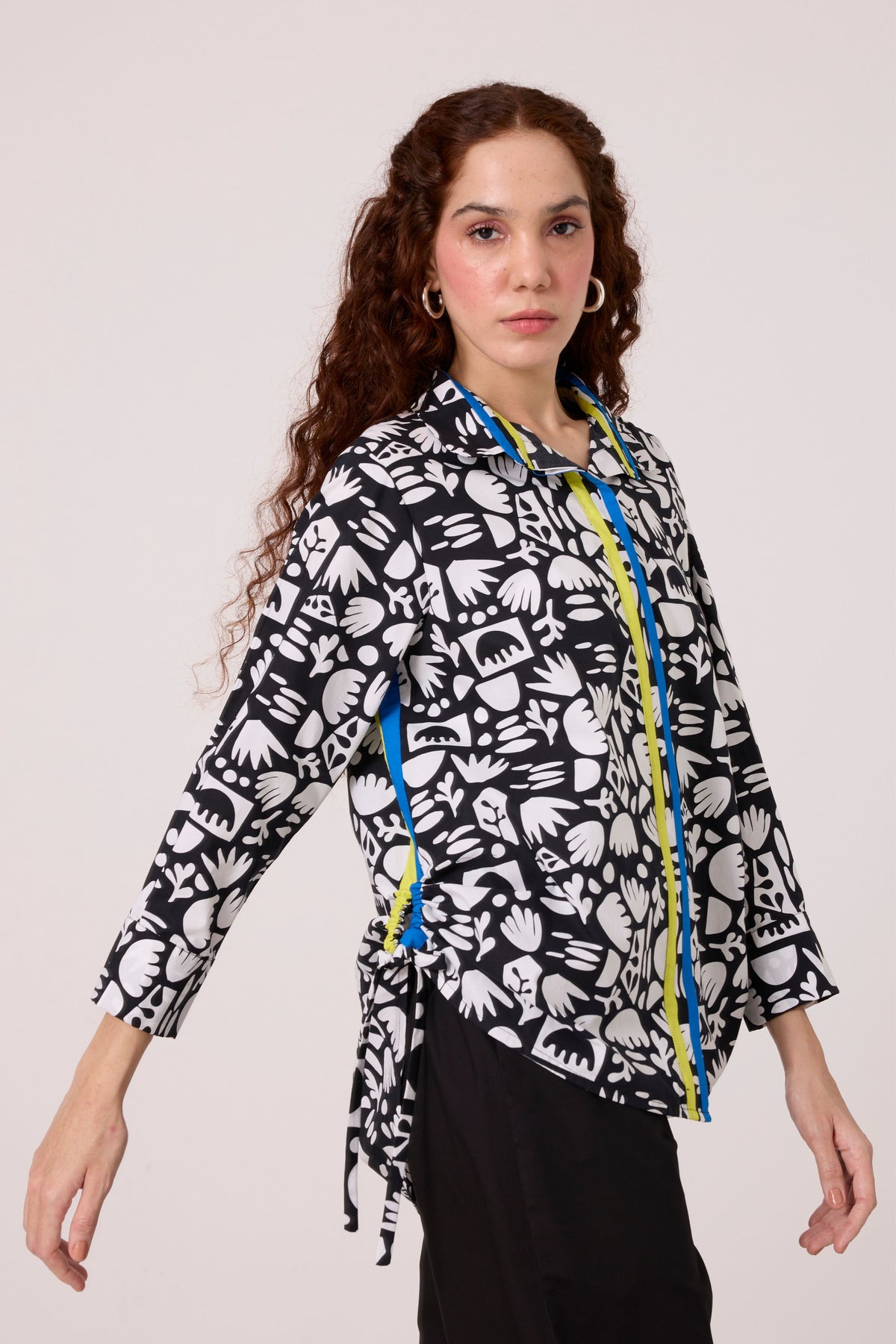Autumn Motif Print Shirt