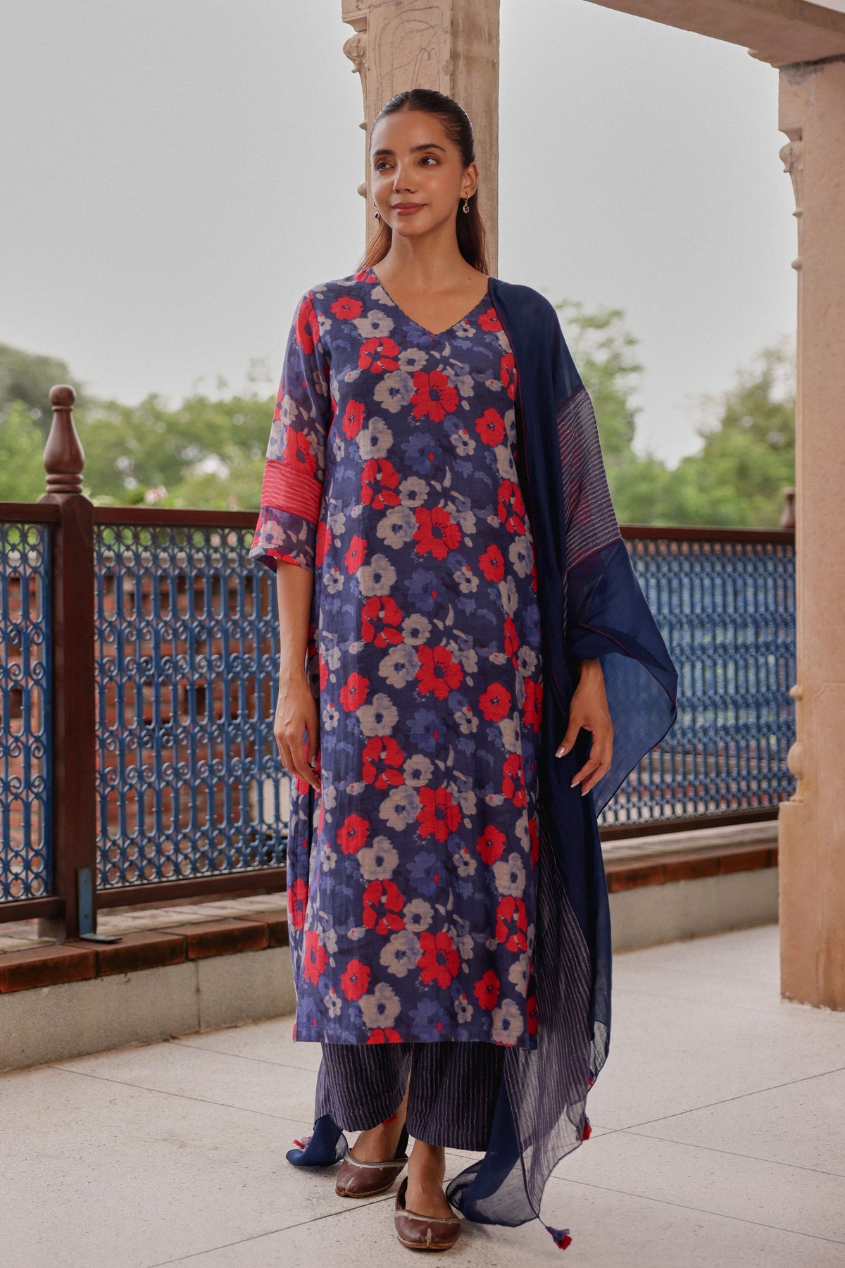 Indigo Bloom Kurta Set