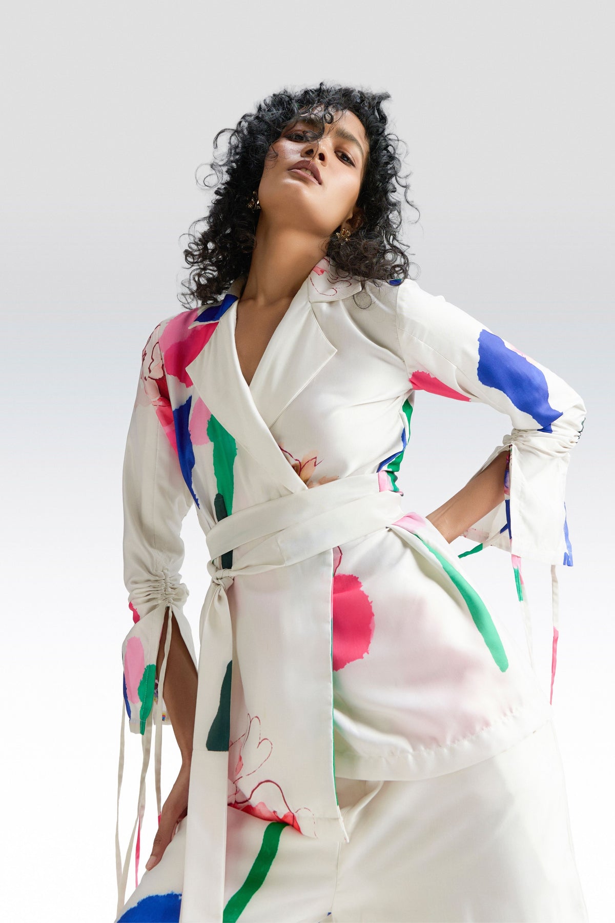 Colour Splash Printed Blazer Set