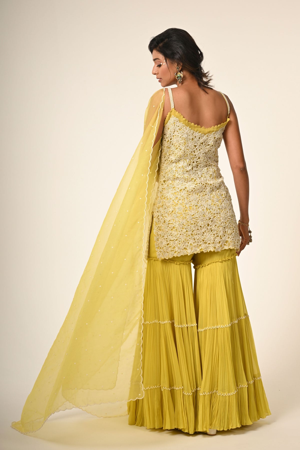 Floral Cutwork Sharara Set