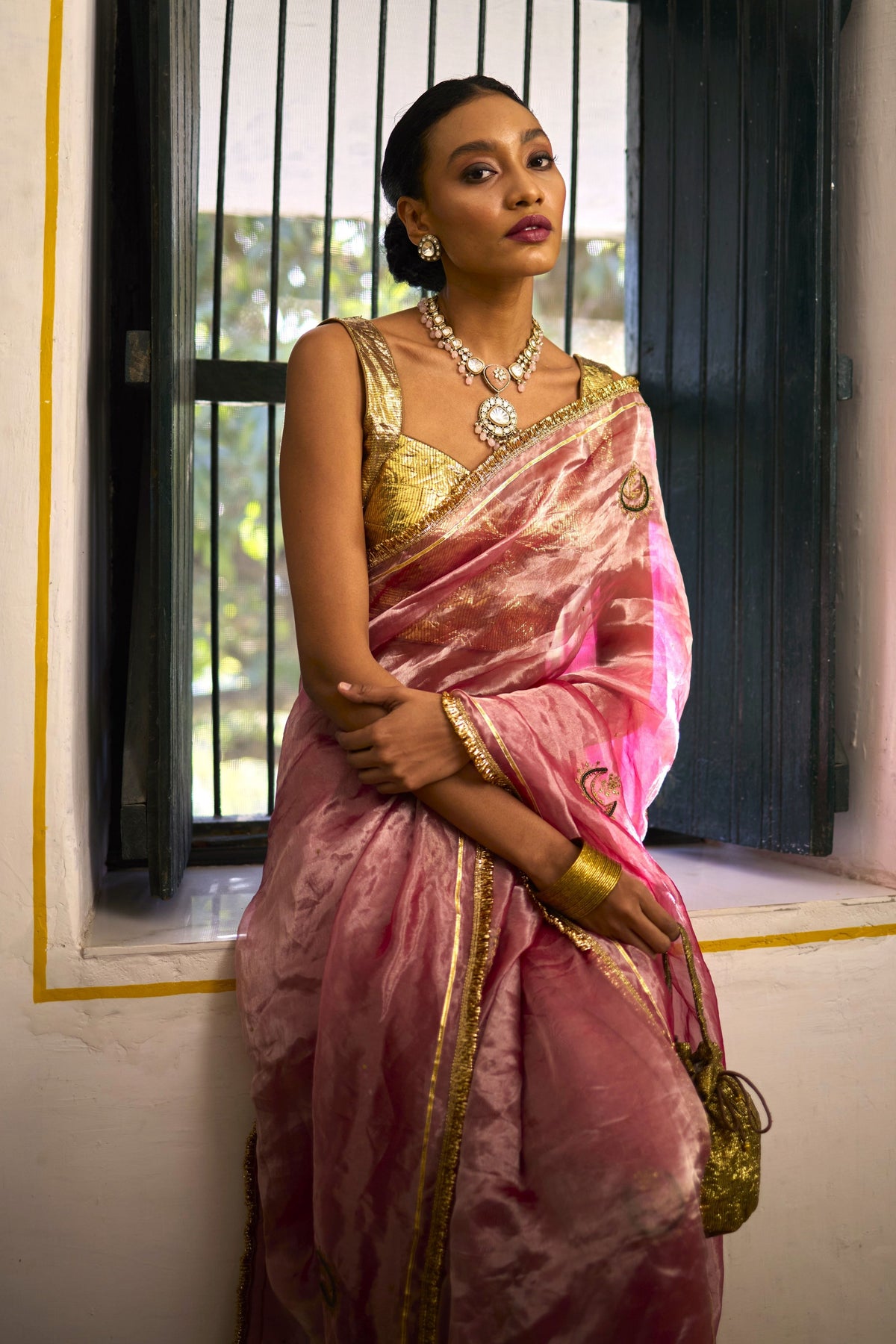 Eloise Pink Saree Set