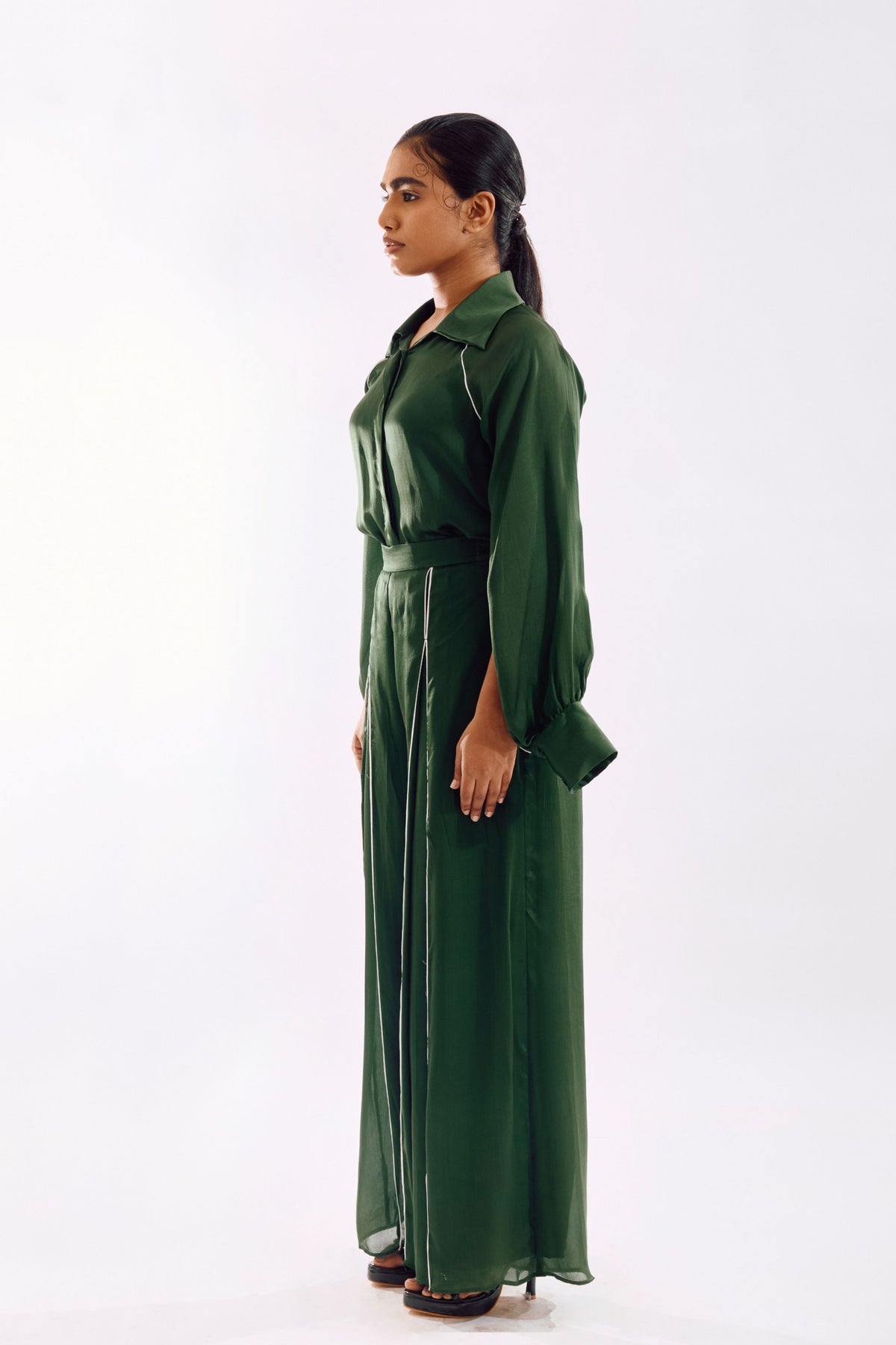 Green Panneled Co-ord Set