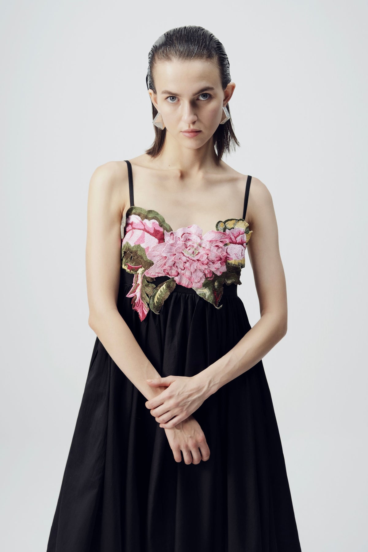 Carmine Embroidered Dress